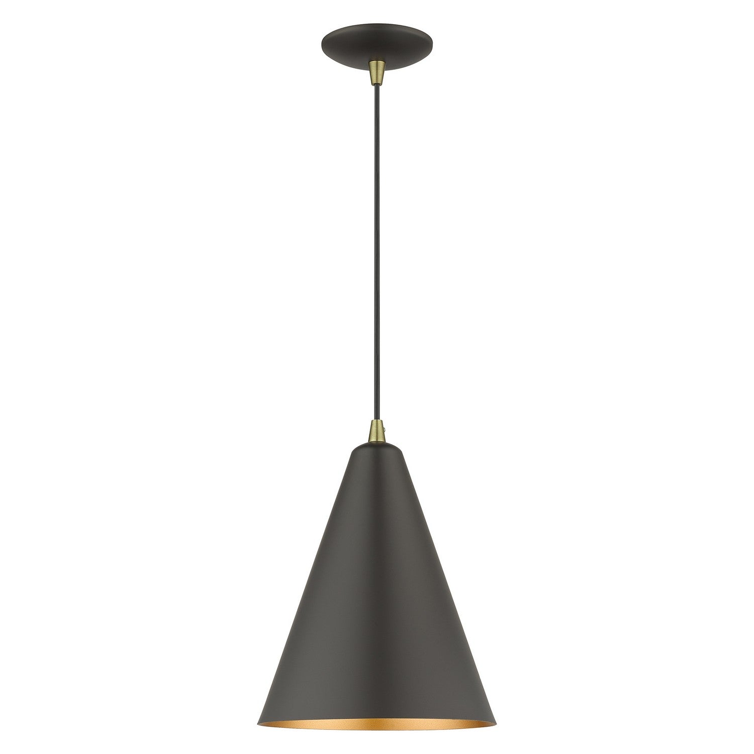 Livex Lighting - 41492-07 - One Light Pendant - Dulce - Bronze with Antique Brass