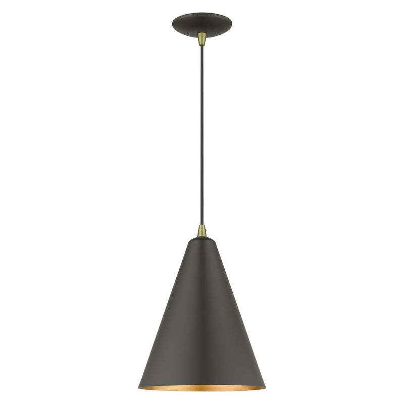 Livex Lighting - 41492-07 - One Light Pendant - Dulce - Bronze with Antique Brass