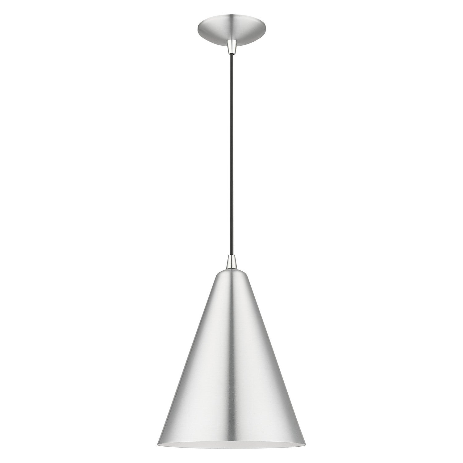 Livex Lighting - 41492-66 - One Light Pendant - Dulce - Brushed Aluminum with Polished Chrome