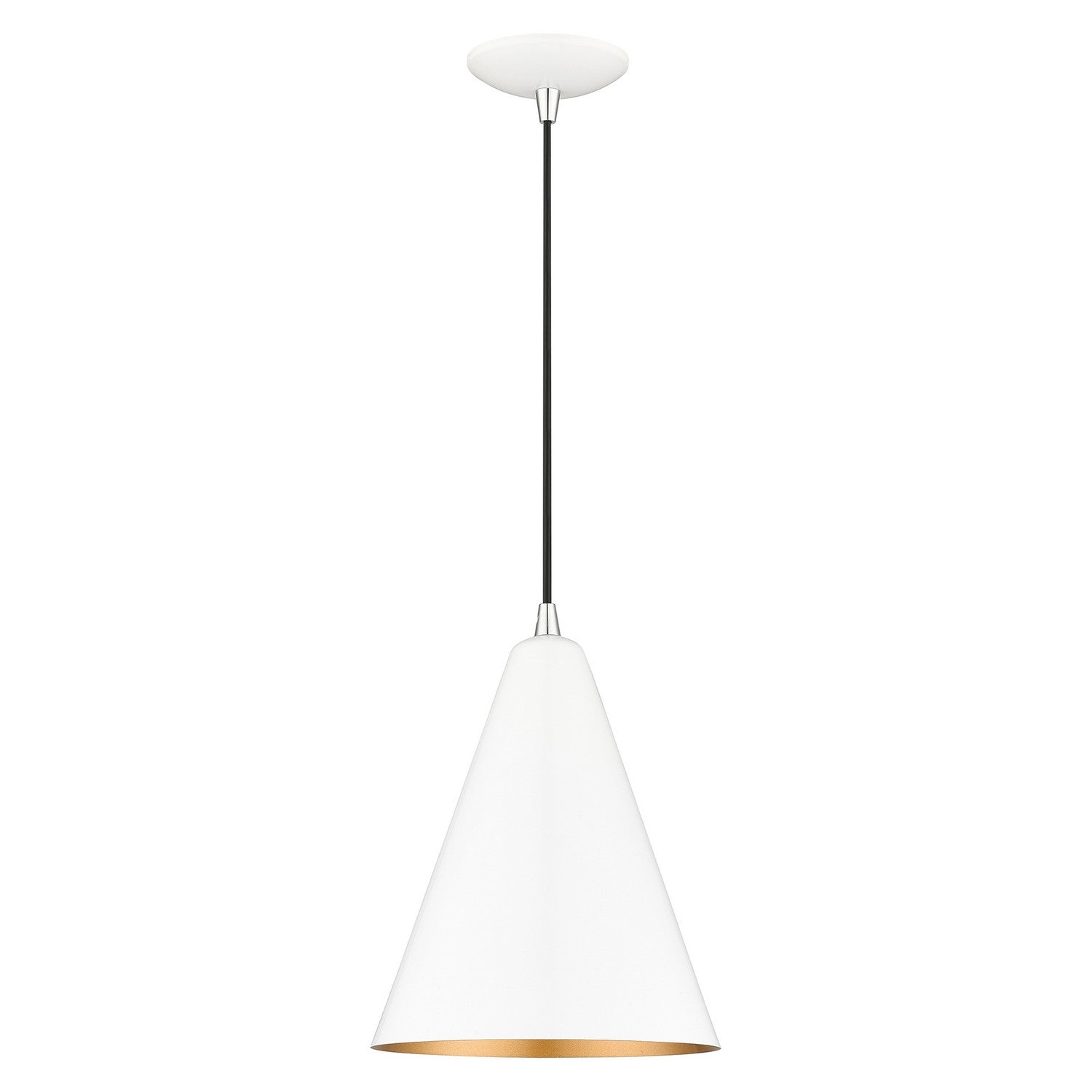 Livex Lighting - 41492-69 - One Light Pendant - Dulce - Shiny White with Polished Chrome
