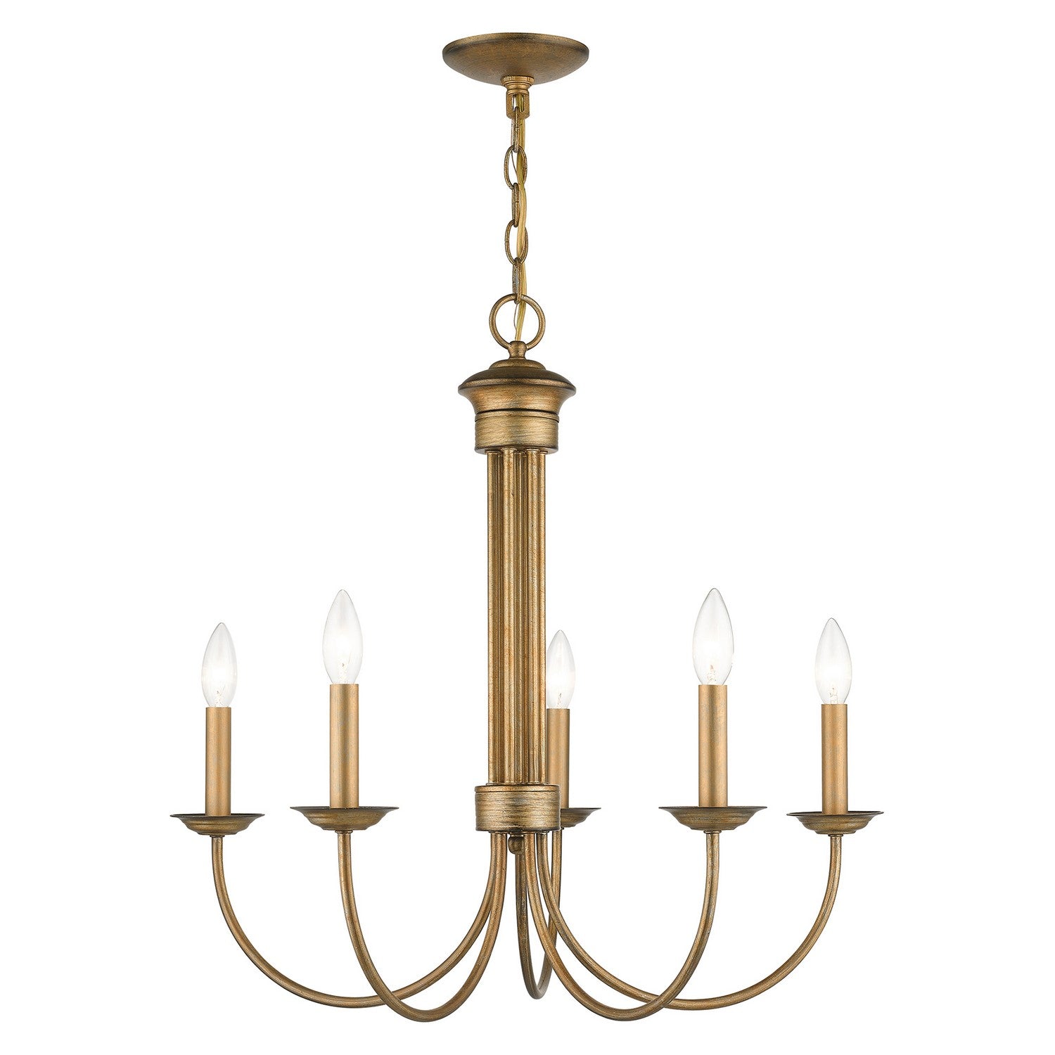Livex Lighting - 42685-48 - Five Light Chandelier - Estate - Antique Gold Leaf