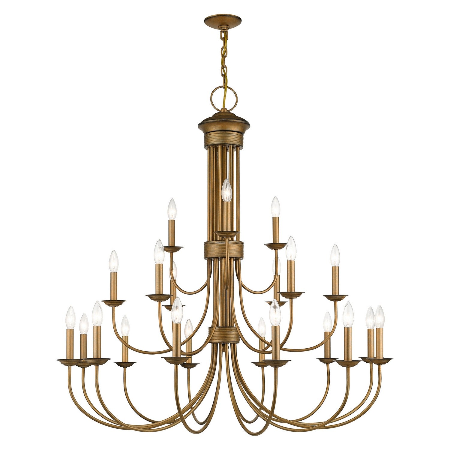 Livex Lighting - 42688-48 - 21 Light Chandelier - Estate - Antique Gold Leaf