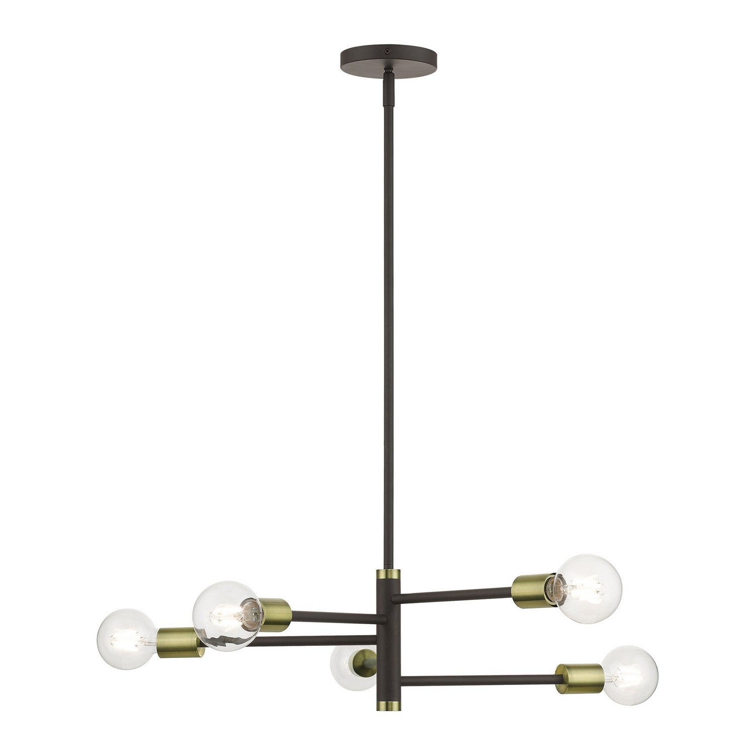 Livex Lighting - 45865-07 - Five Light Chandelier - Bannister - Bronze with Antique Brass