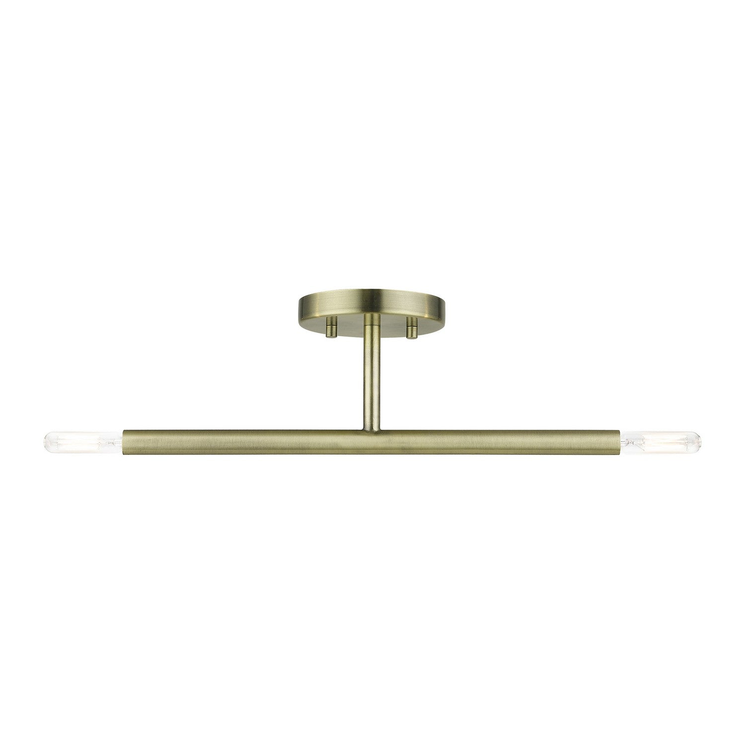 Livex Lighting - 51179-01 - Two Light Semi-Flush Mount - Copenhagen - Antique Brass