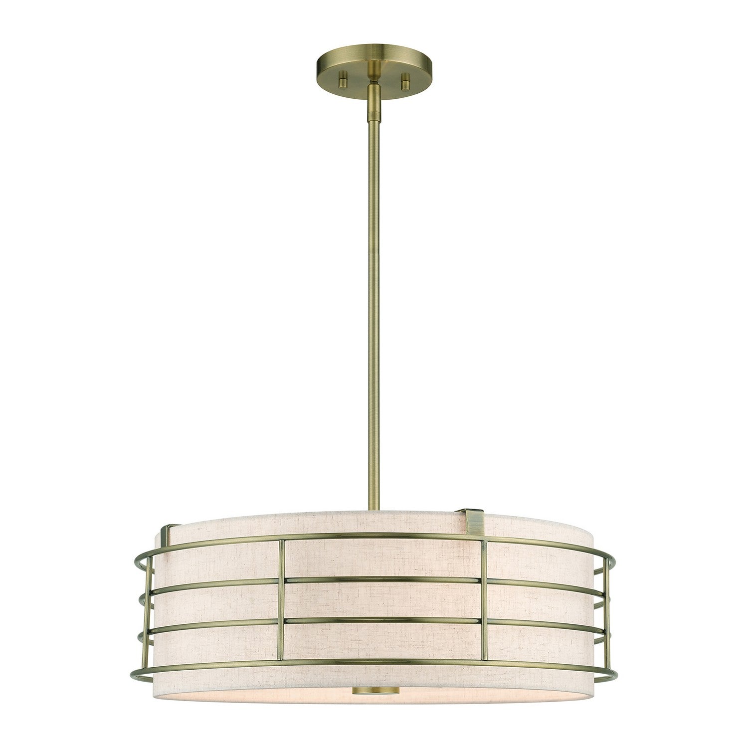Livex Lighting - 55114-01 - Four Light Pendant Chandelier - Blanchard - Antique Brass