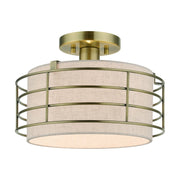 Livex Lighting - 55117-01 - One Light Semi-Flush Mount - Blanchard - Antique Brass