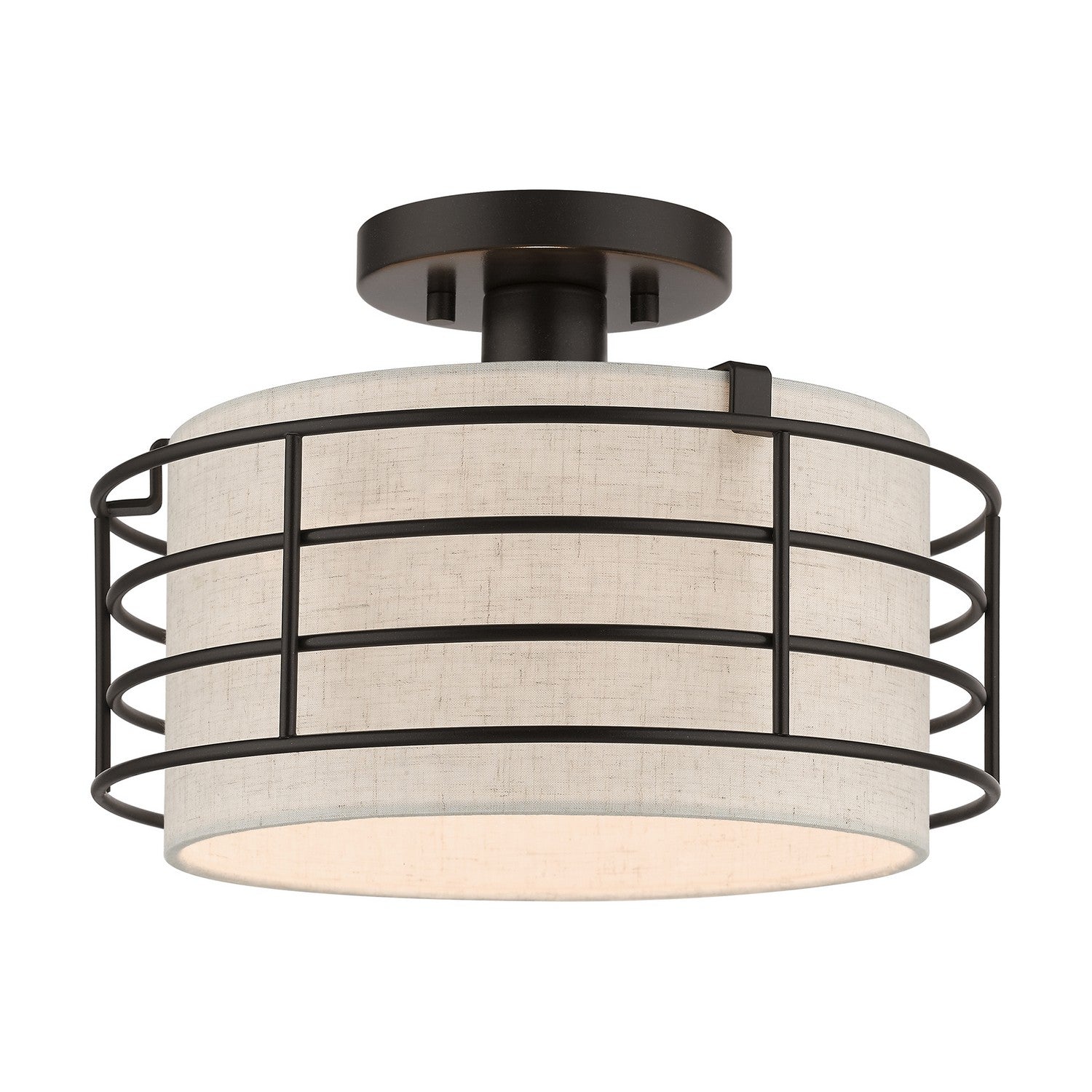 Livex Lighting - 55117-92 - One Light Semi-Flush Mount - Blanchard - English Bronze