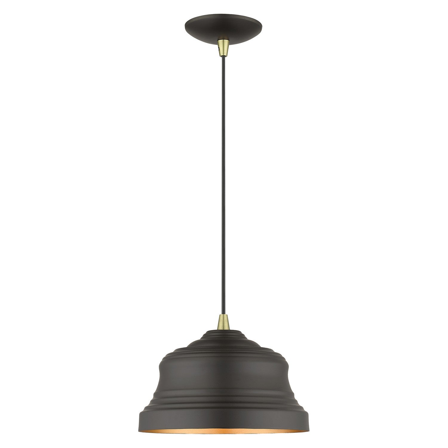 Livex Lighting - 55902-07 - One Light Pendant - Endicott - Bronze with Antique Brass