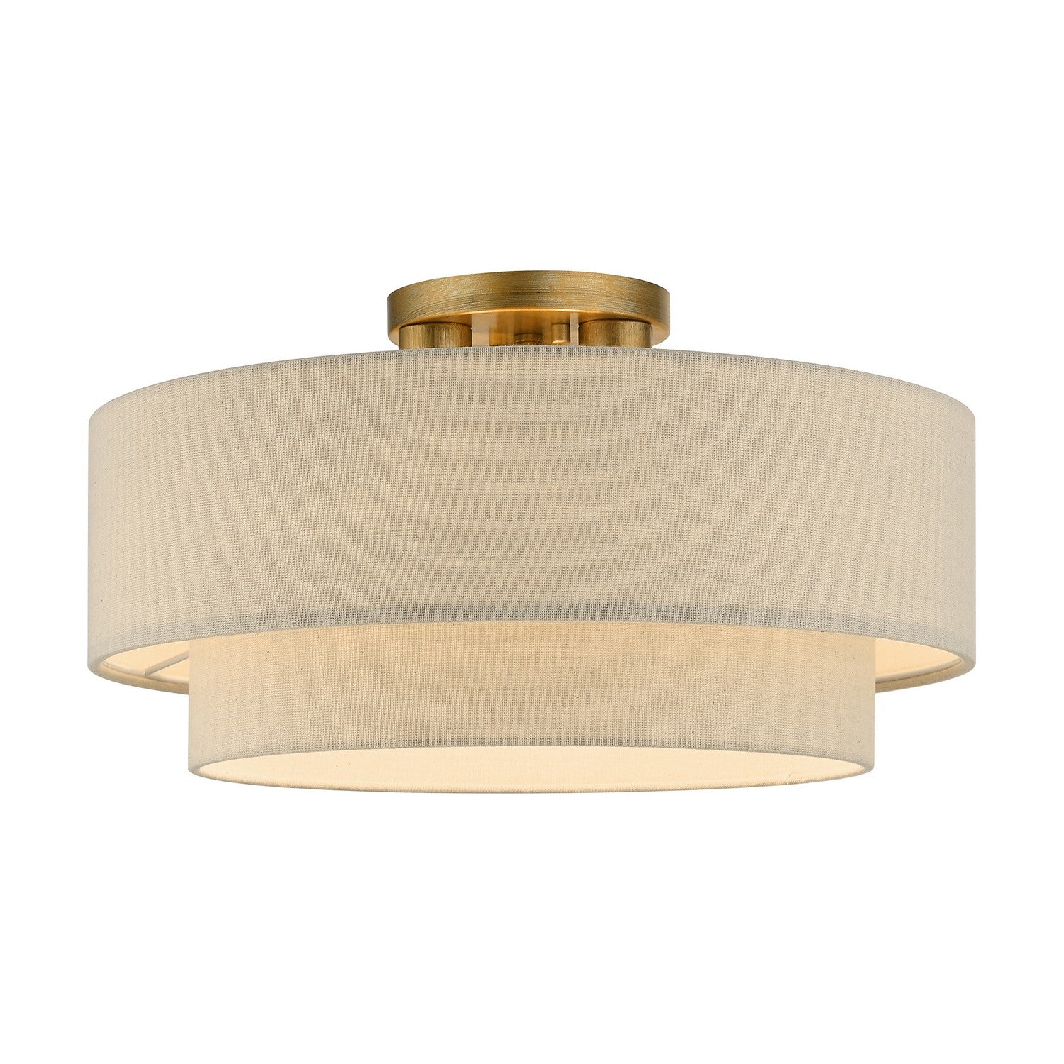 Livex Lighting - 58898-48 - Three Light Semi-Flush Mount - Bellingham - Antique Gold Leaf
