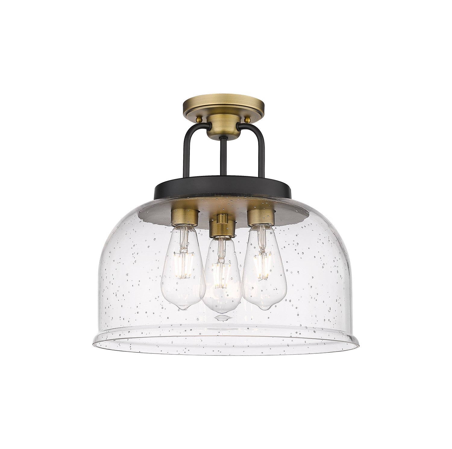 Innovations - 239-3C-BBB-G239-15SDY - Three Light Semi-Flush Mount - Downtown Urban - Black Brushed Brass