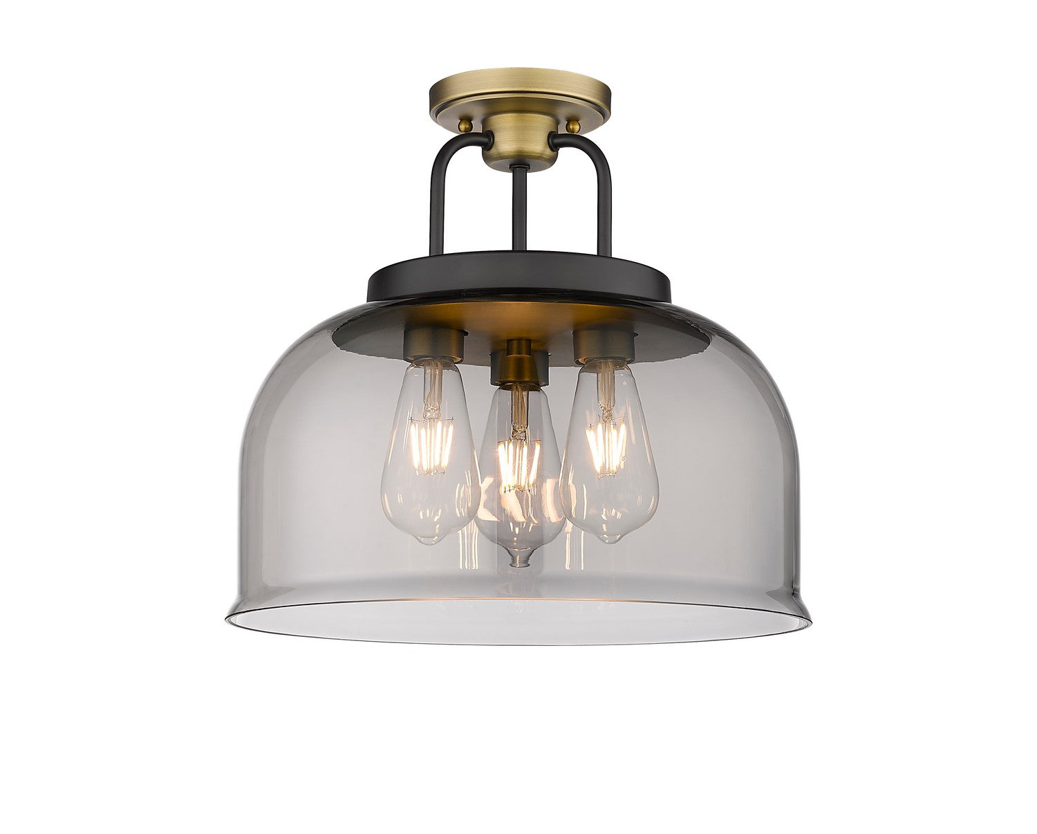 Innovations - 239-3C-BBB-G239-15SM - Three Light Semi-Flush Mount - Downtown Urban - Black Brushed Brass