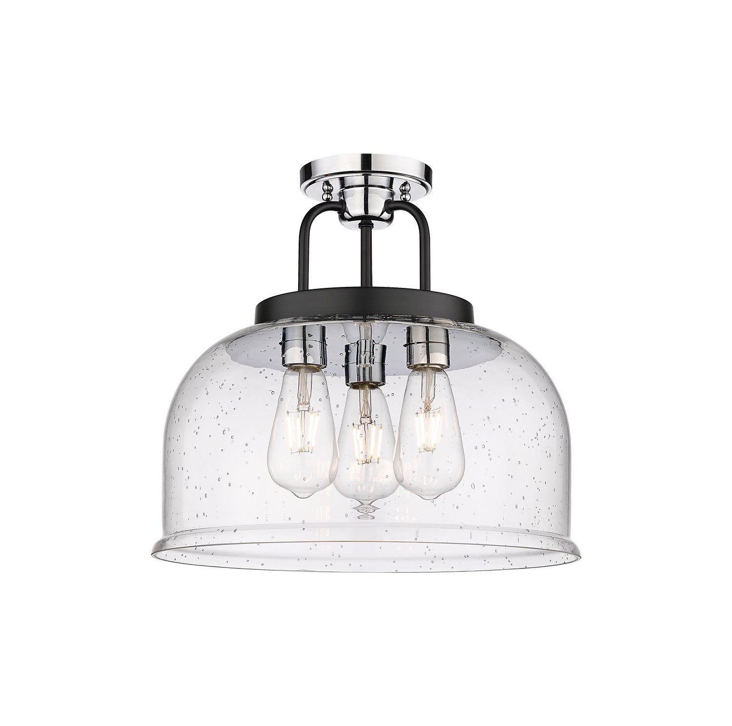 Innovations - 239-3C-BPC-G239-15SDY - Three Light Semi-Flush Mount - Downtown Urban - Black Polished Chrome