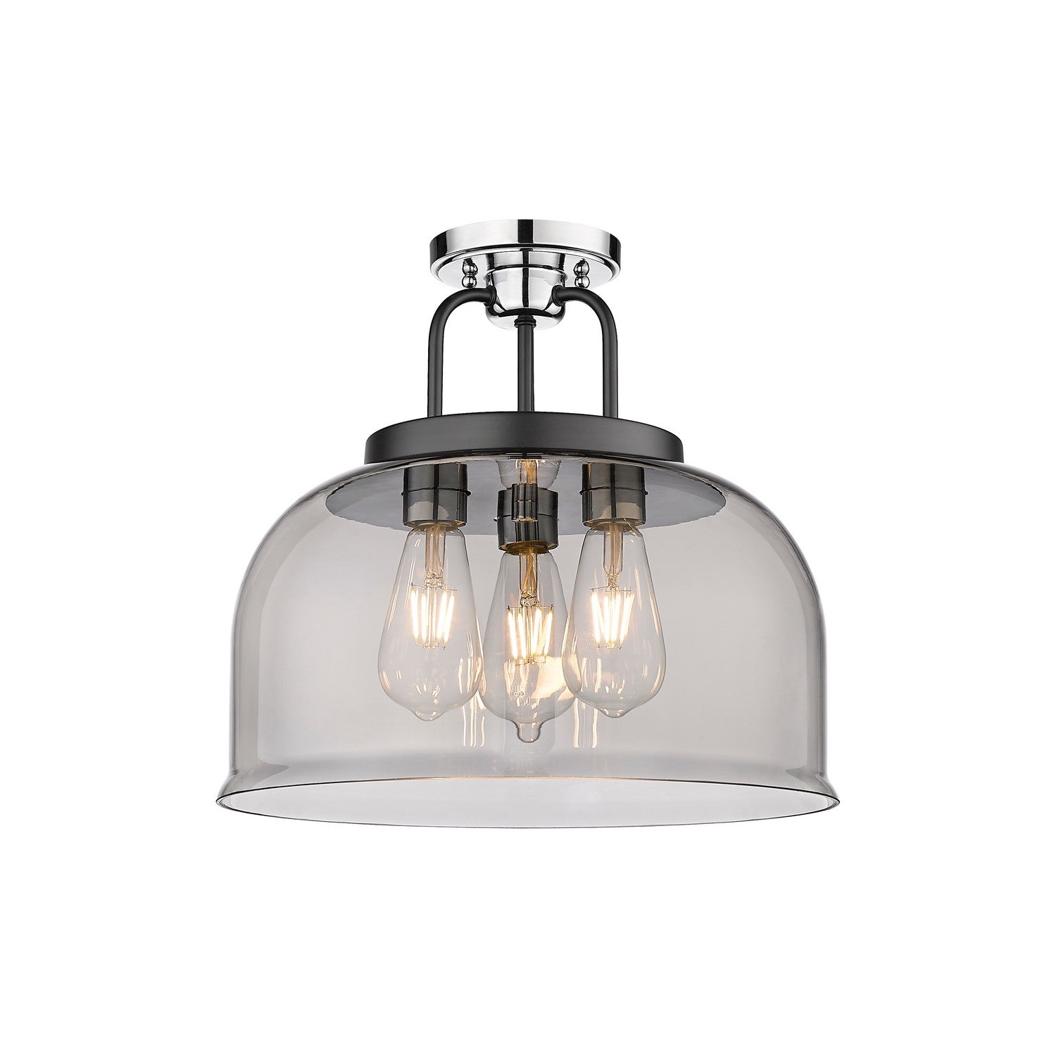 Innovations - 239-3C-BPC-G239-15SM - Three Light Semi-Flush Mount - Downtown Urban - Black Polished Chrome