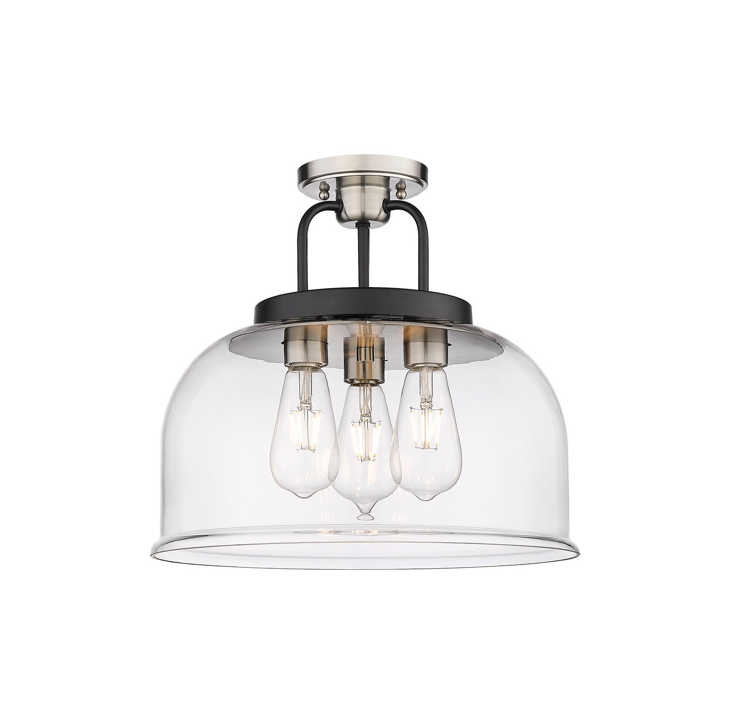 Innovations - 239-3C-BSN-G239-15CL - Three Light Semi-Flush Mount - Downtown Urban - Black Satin Nickel