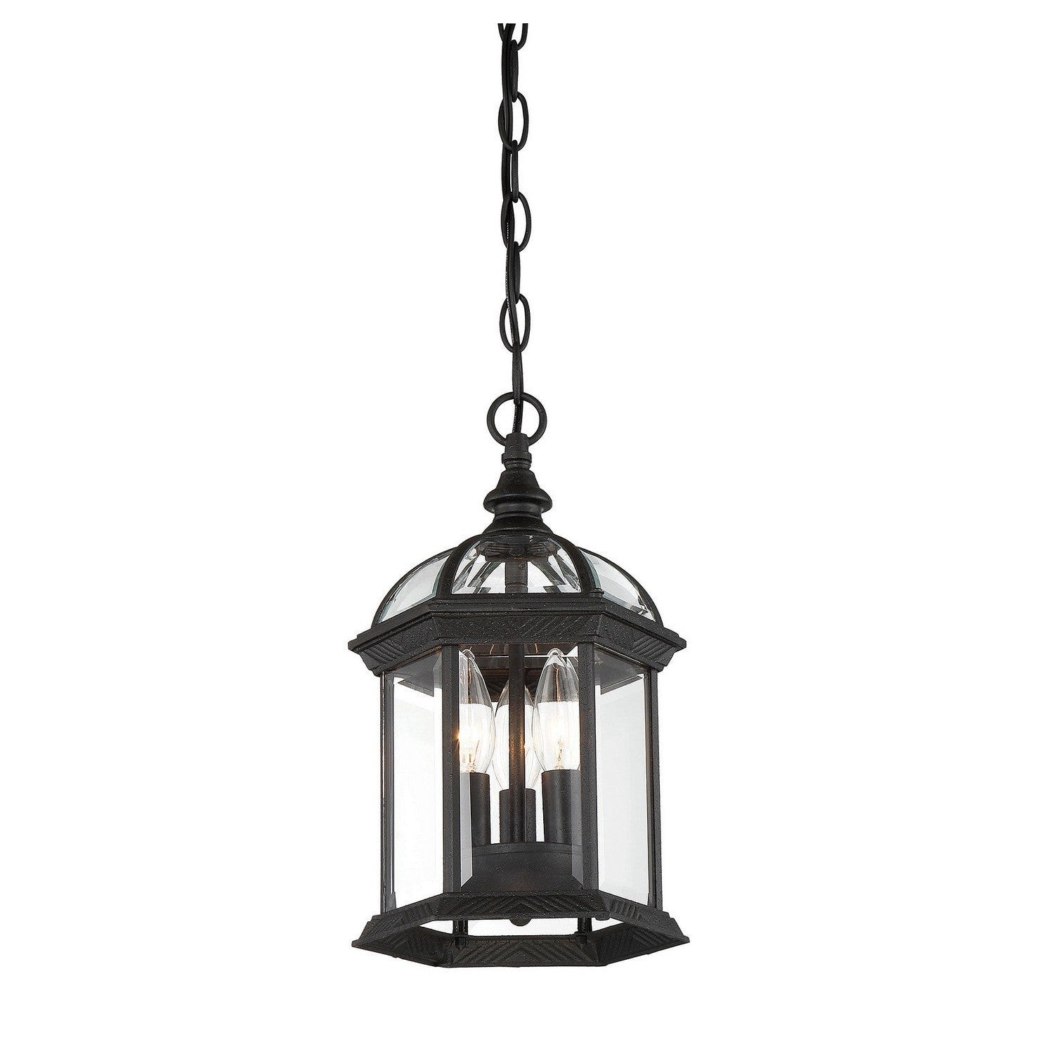 Savoy House - 5-0635-BK - Three Light Hanging Lantern - Kensington - Textured Black