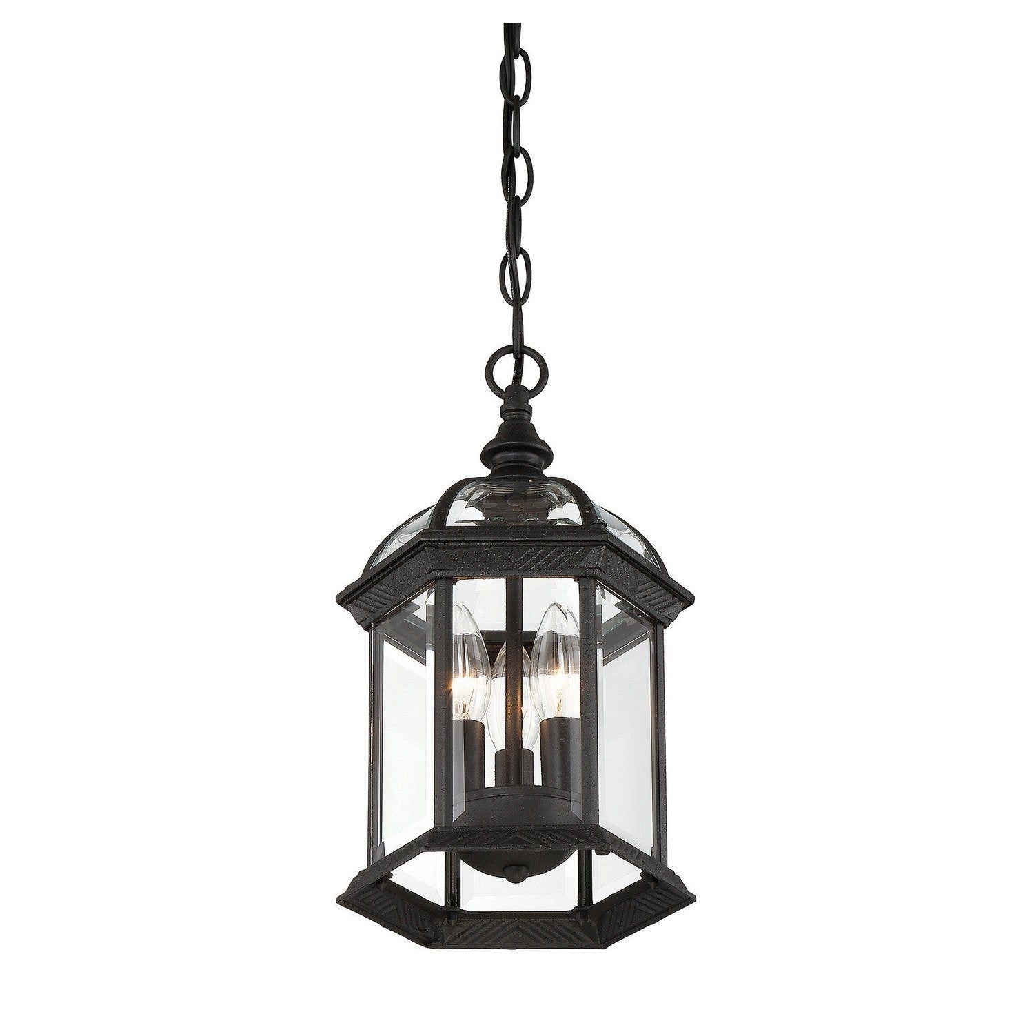 Savoy House - 5-0635-BK - Three Light Hanging Lantern - Kensington - Textured Black