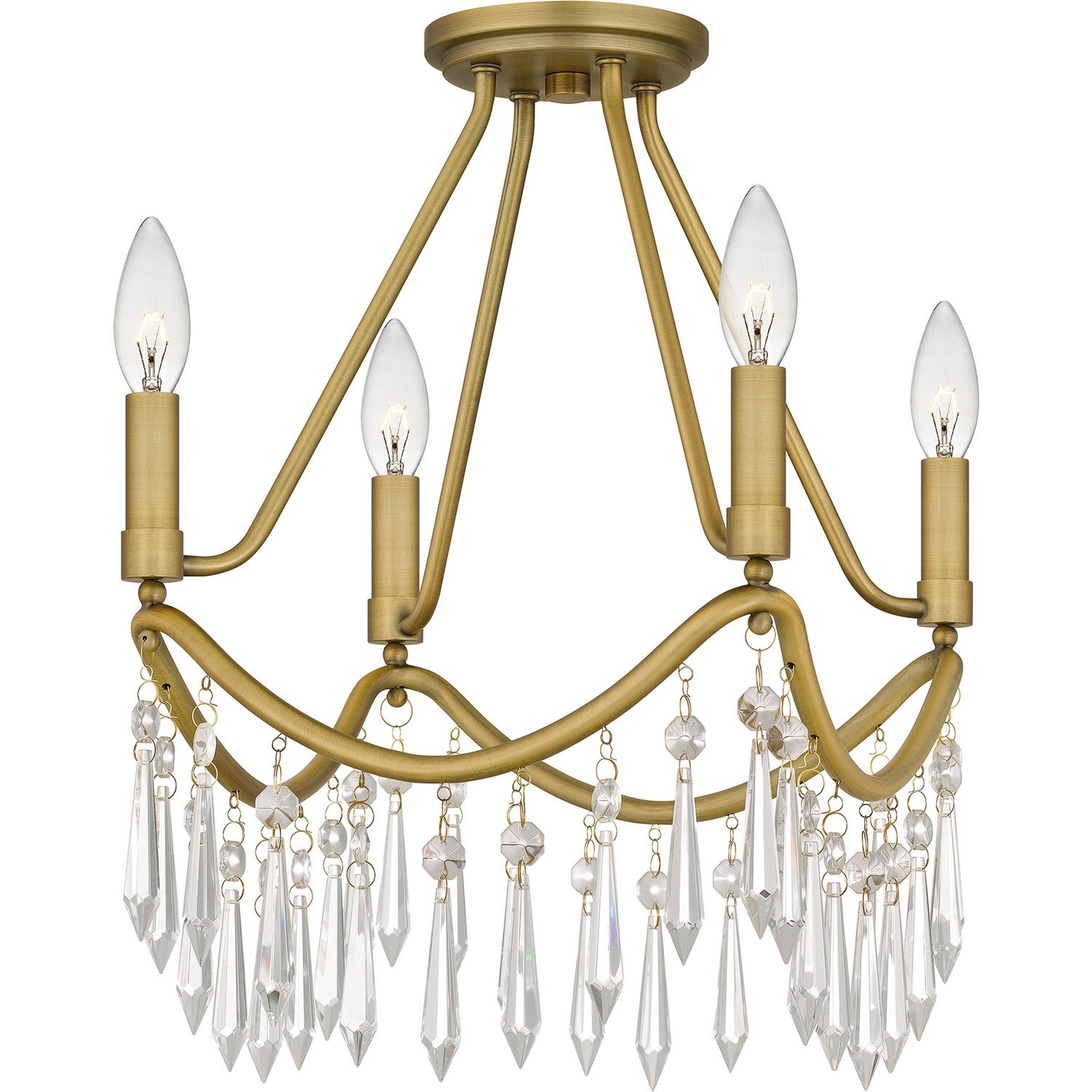Quoizel - AID1712AB - Four Light Semi Flush Mount - Airedale - Aged Brass
