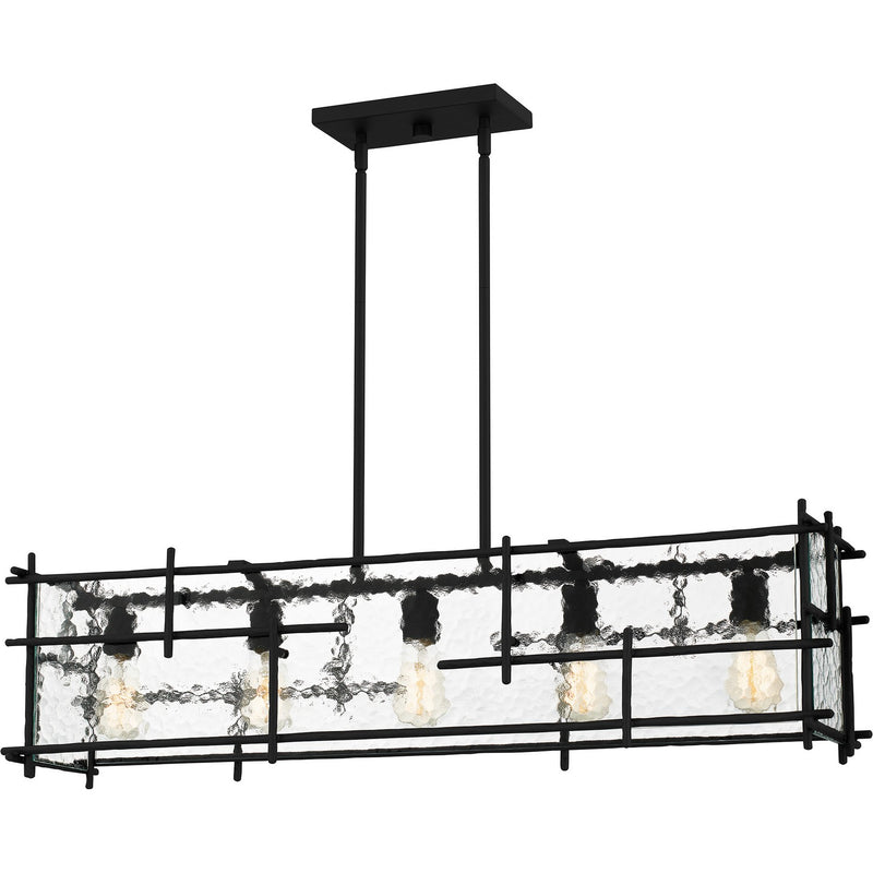 Quoizel - DPN538MBK - Five Light Linear Chandelier - Daphne - Matte Black