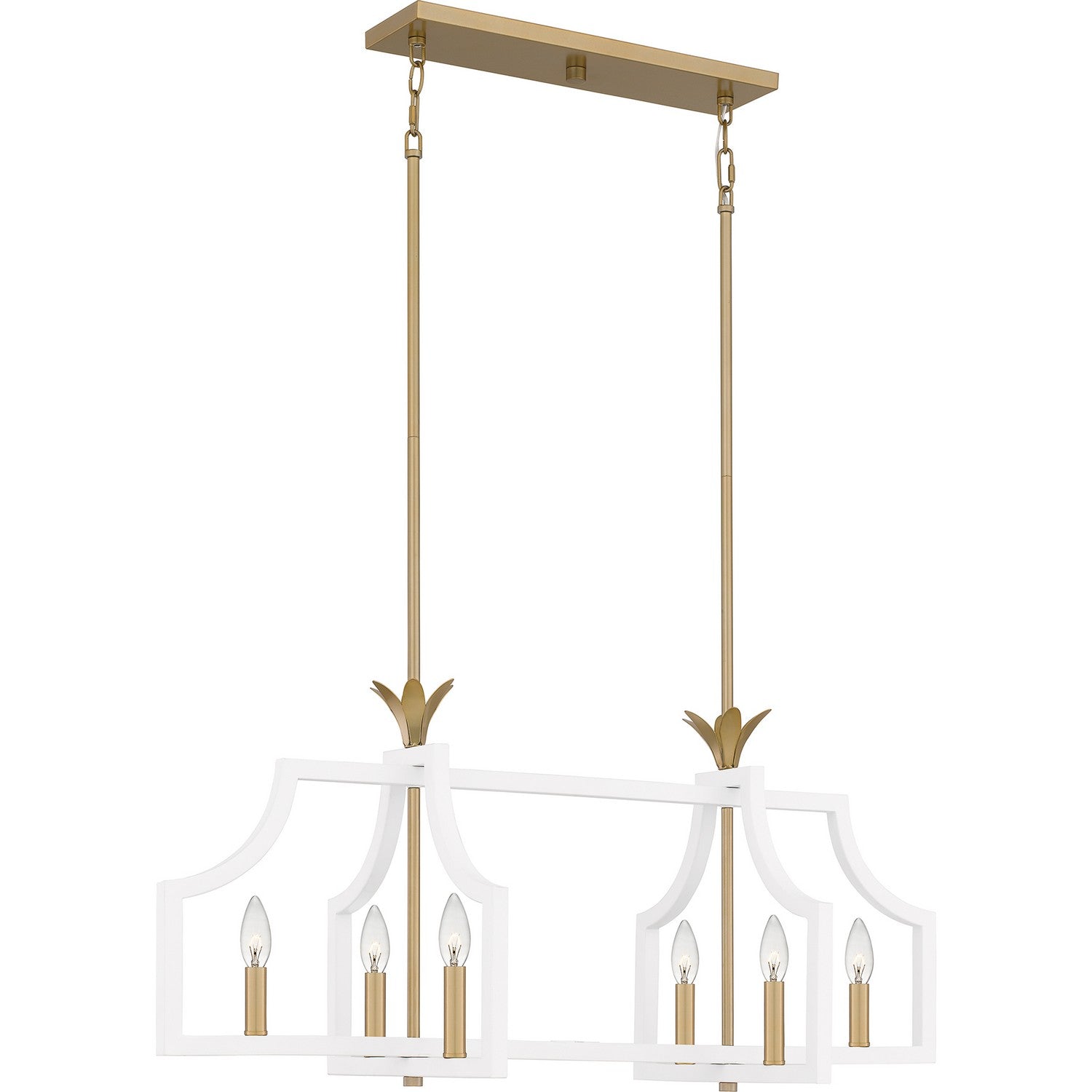 Quoizel - DSL638W - Six Light Linear Chandelier - Dusty Lane - Matte White