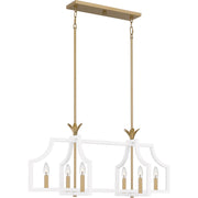 Quoizel - DSL638W - Six Light Linear Chandelier - Dusty Lane - Matte White