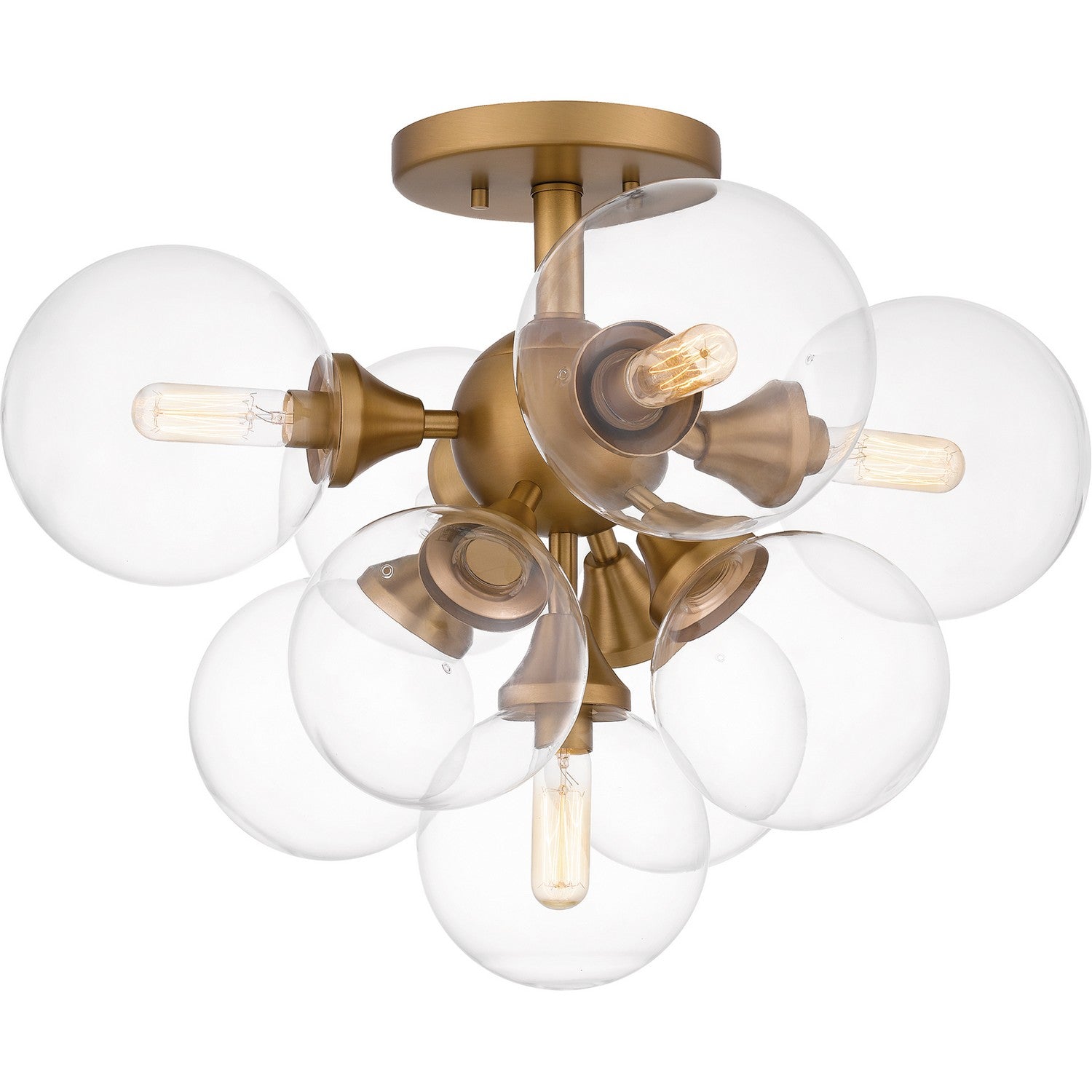 Quoizel - GLI1720BWS - Five Light Semi Flush Mount - Glinda - Brushed Weathered Brass