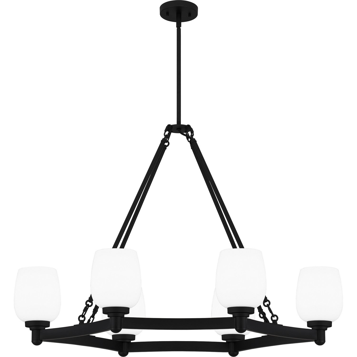 Quoizel - PNG638MBK - Six Light Linear Chandelier - Penning - Matte Black