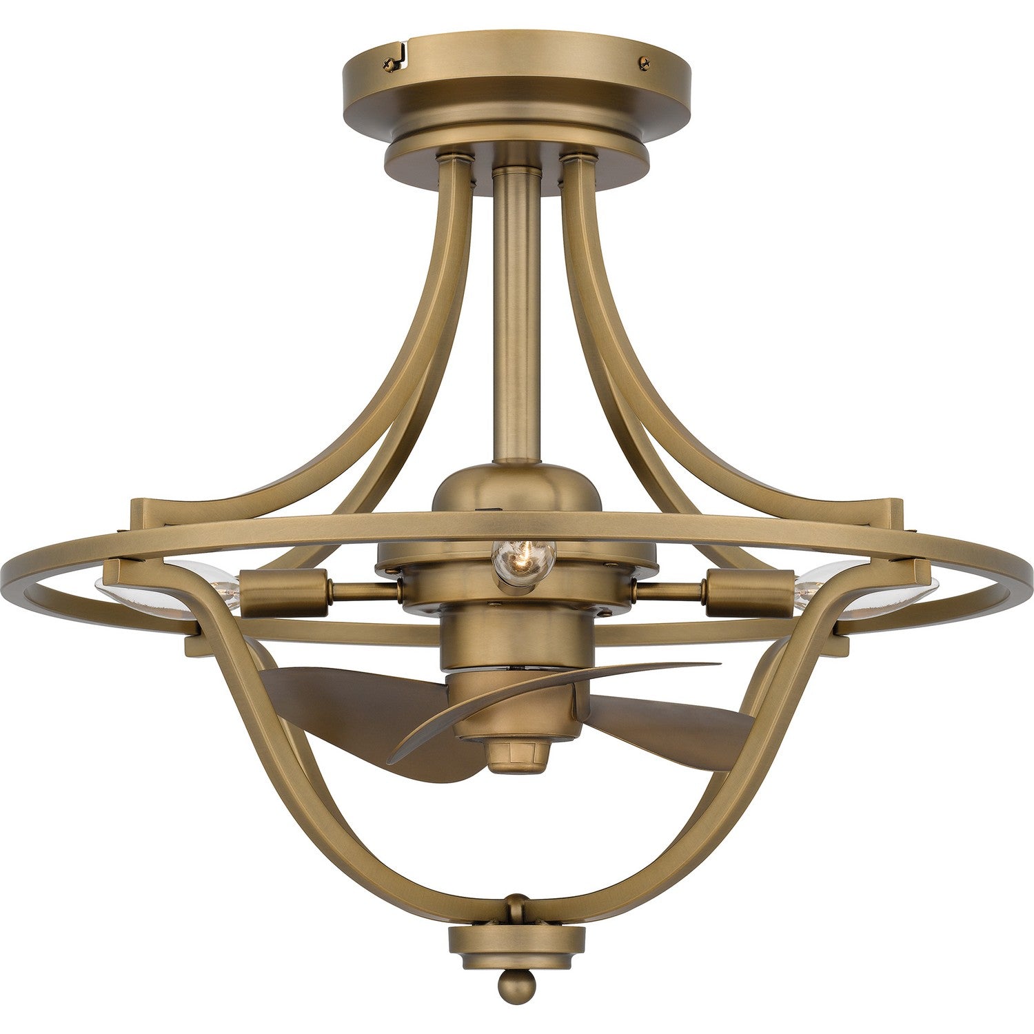 Quoizel - QFA6156WS - Four Light Fandelier - Quoizel Fandelier - Weathered Brass