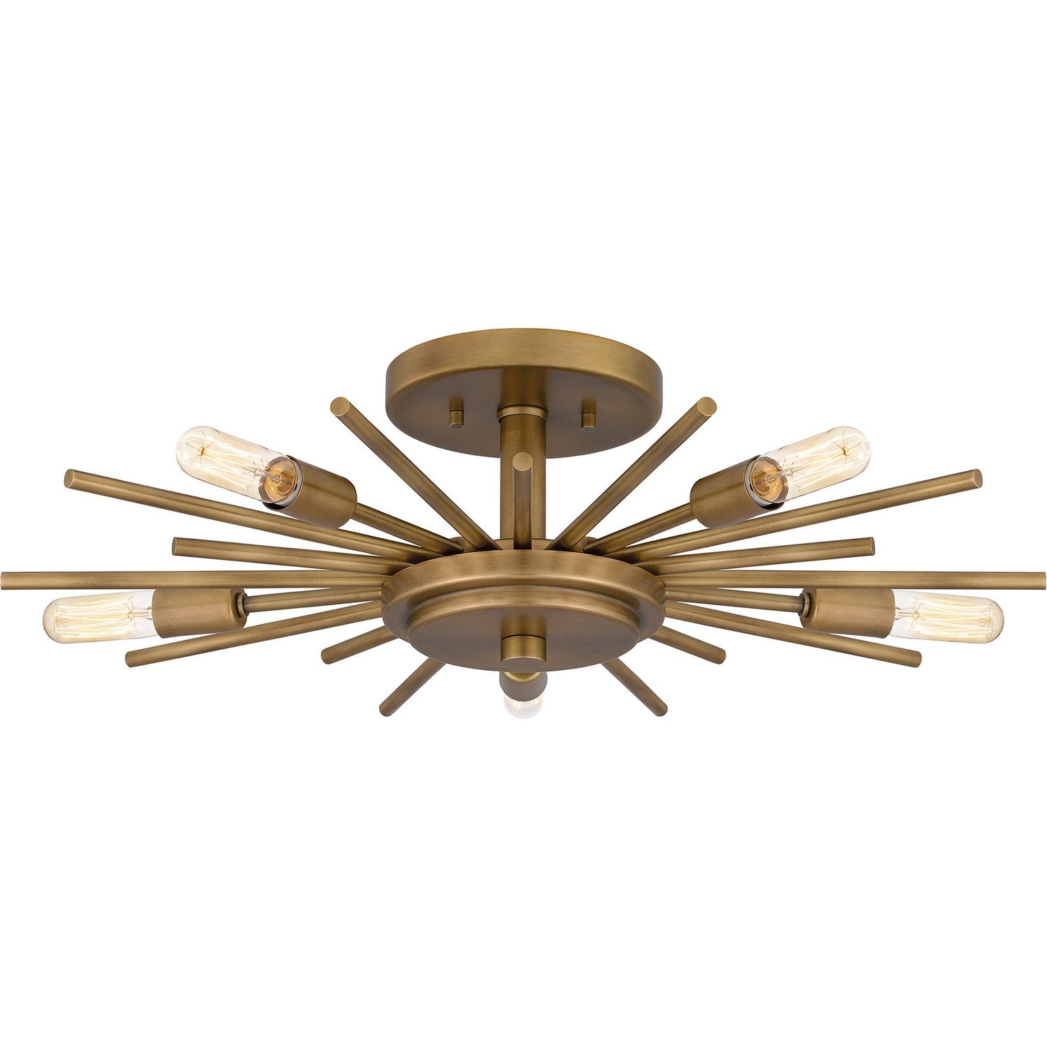 Quoizel - QSF6158WS - Five Light Semi Flush Mount - Quoizel Semi-Flush Mount - Weathered Brass