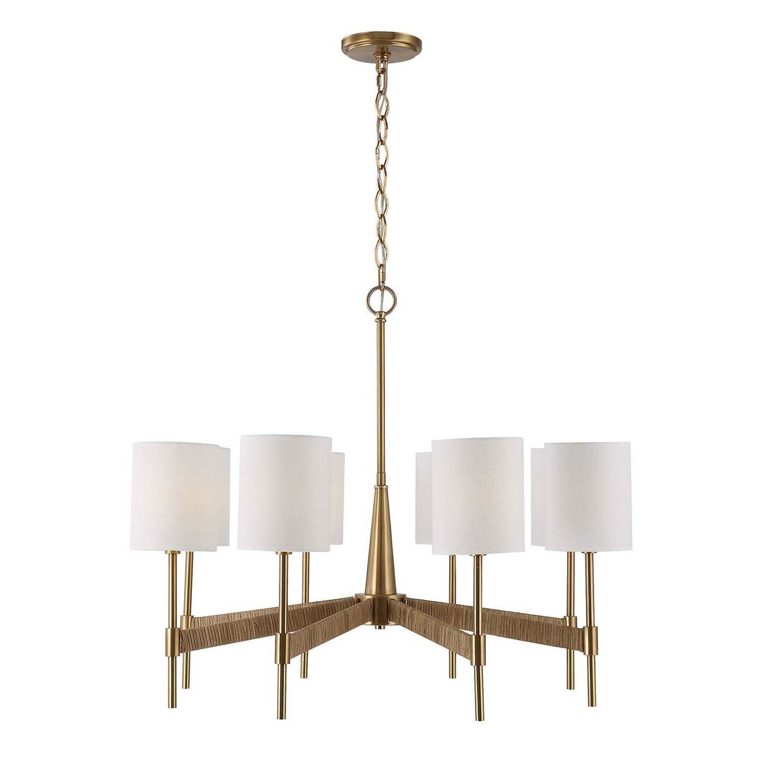 Uttermost - 21372 - Eight Light Chandelier - Lautoka - Warm Brass With Rattan Wrap
