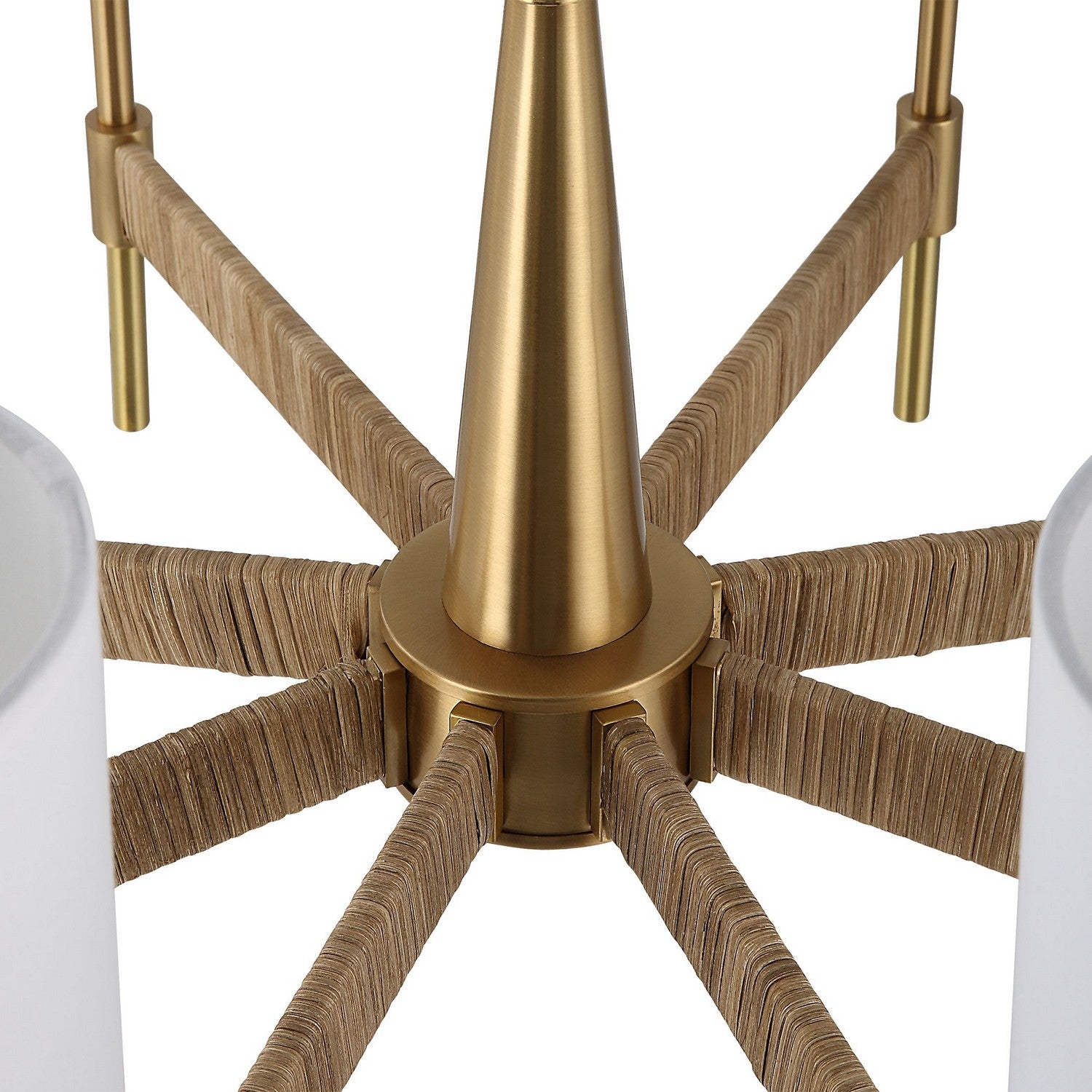 Uttermost - 21372 - Eight Light Chandelier - Lautoka - Warm Brass With Rattan Wrap