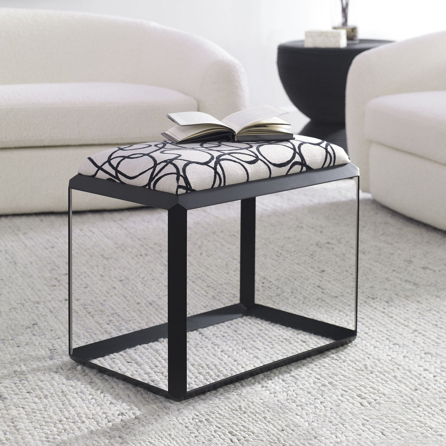Uttermost - 23768 - Bench - Curls - Satin Black