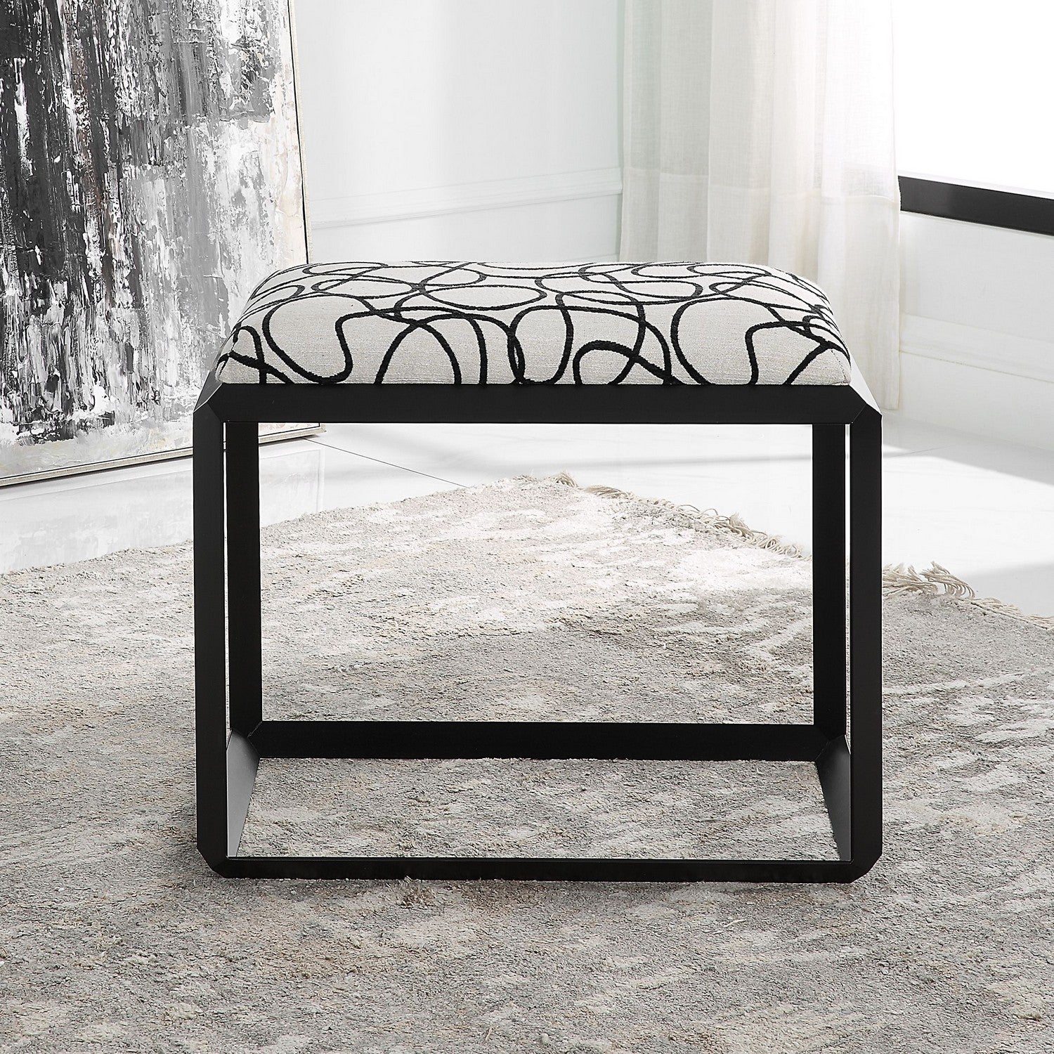 Uttermost - 23768 - Bench - Curls - Satin Black