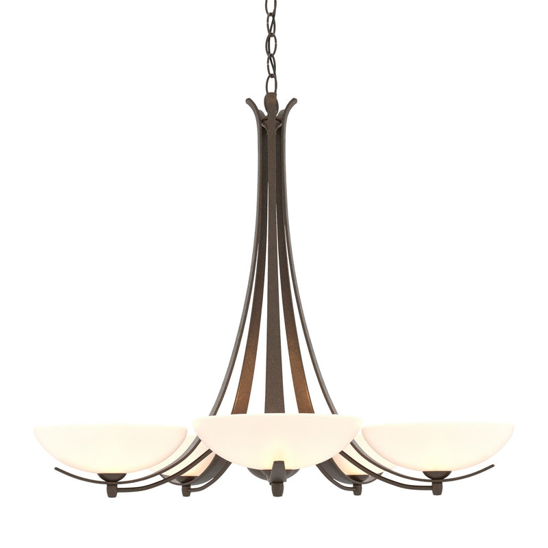 Hubbardton Forge - 101261-SKT-05-GG0123 - Five Light Chandelier - Aegis - Bronze