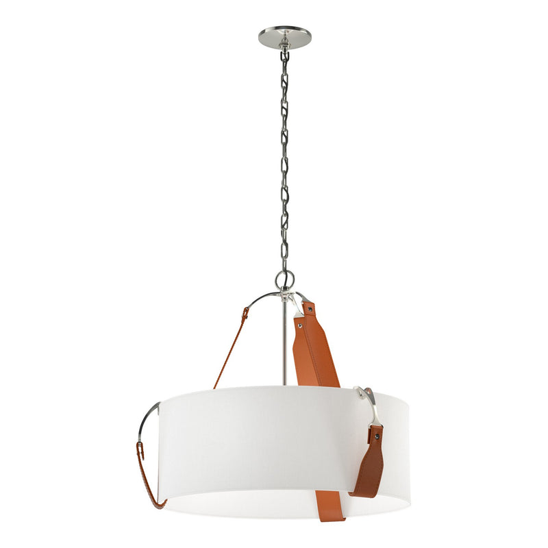 Hubbardton Forge - 104070-SKT-24-LC-SF2208 - Three Light Pendant - Saratoga - Polished Nickel