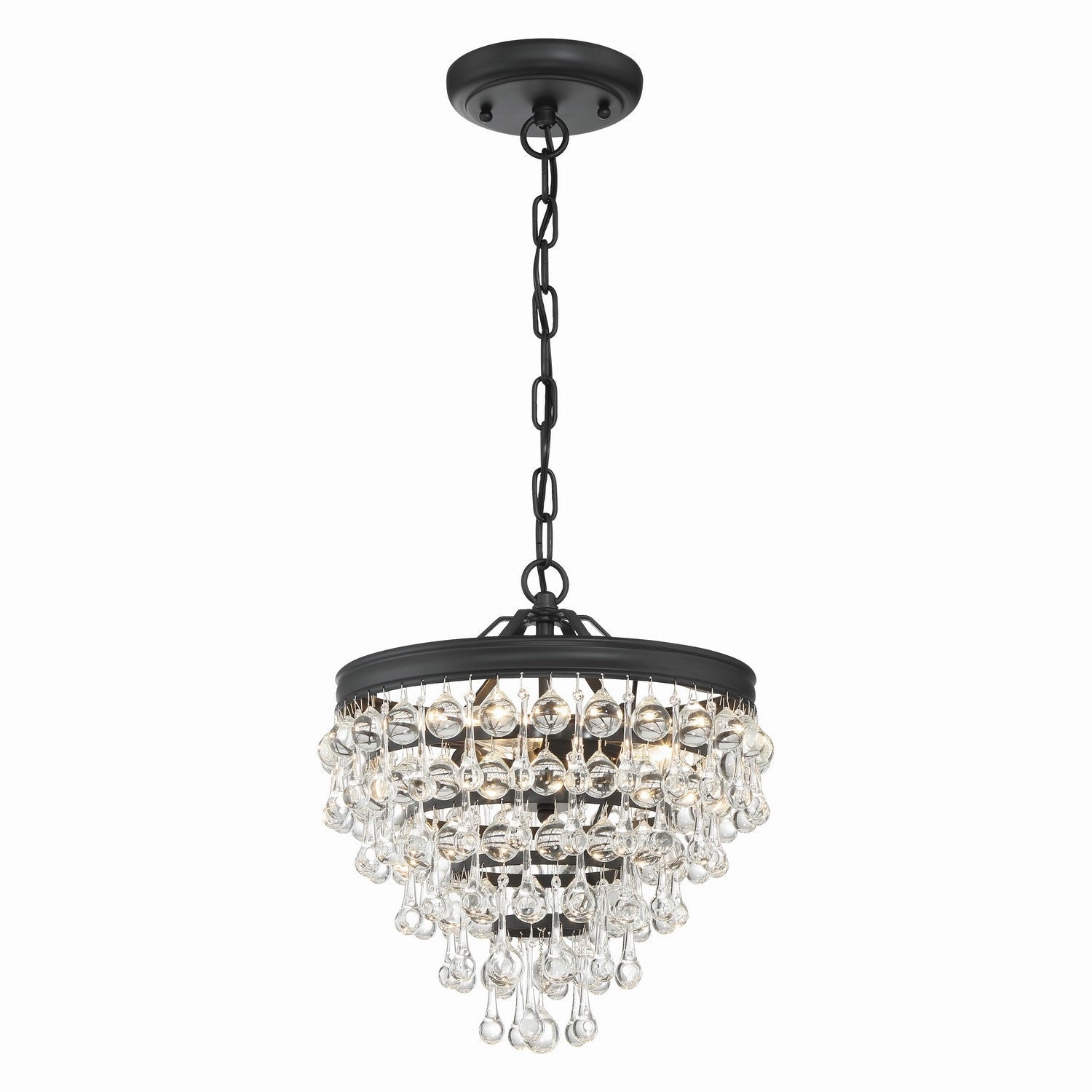 Crystorama - 130-MK - Three Light Mini Chandelier - Calypso - Matte Black