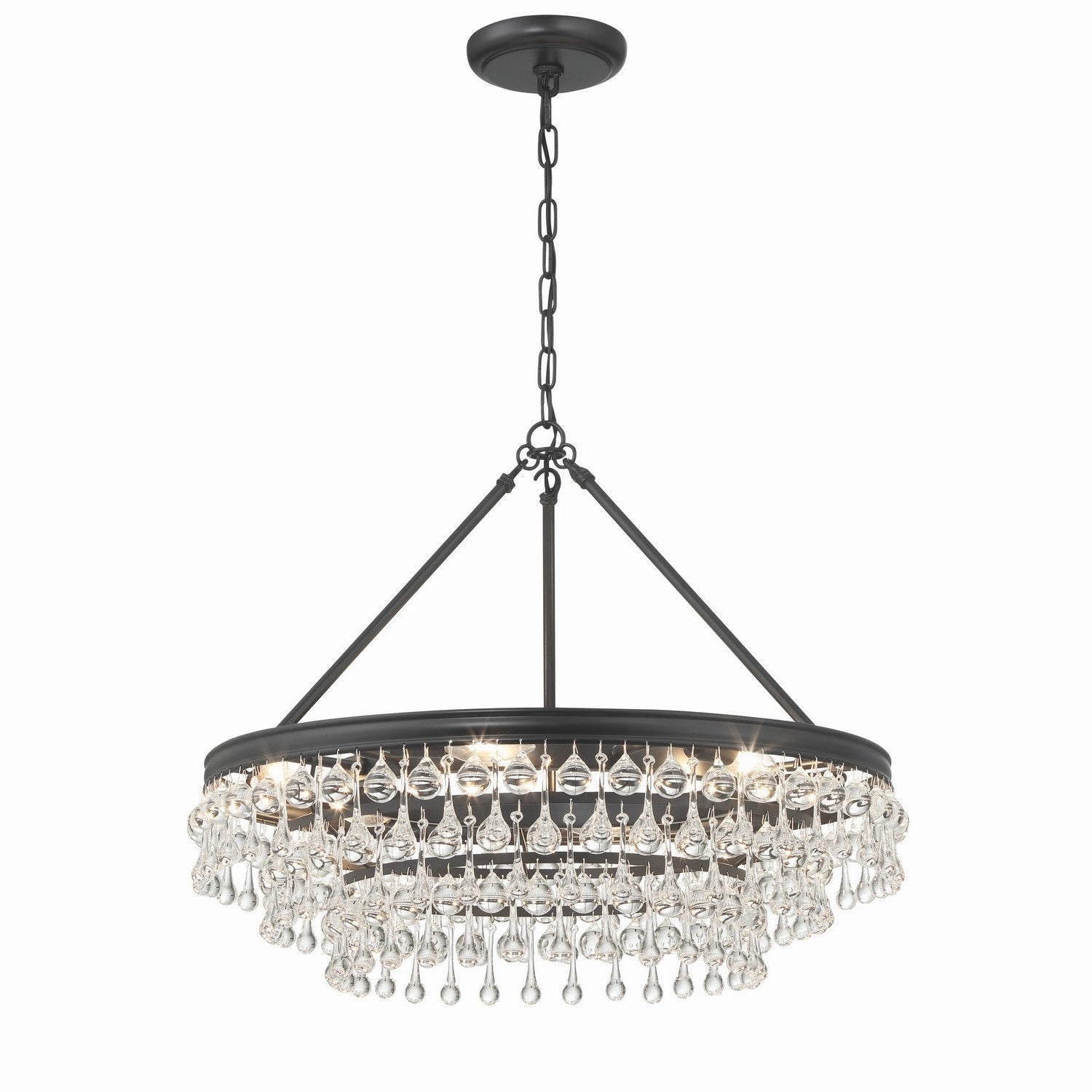 Crystorama - 237-MK - Six Light Chandelier - Calypso - Matte Black