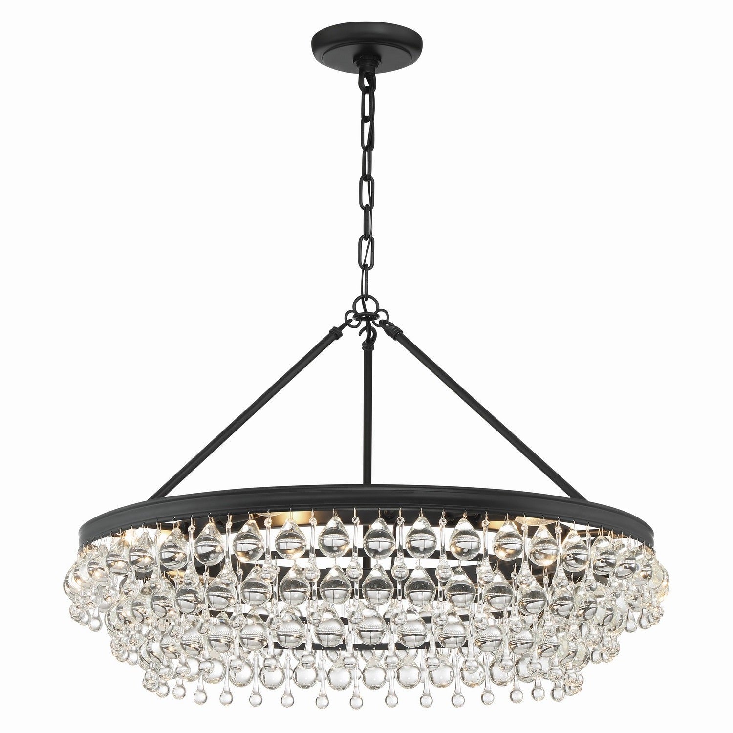 Crystorama - 275-MK - Six Light Chandelier - Calypso - Matte Black