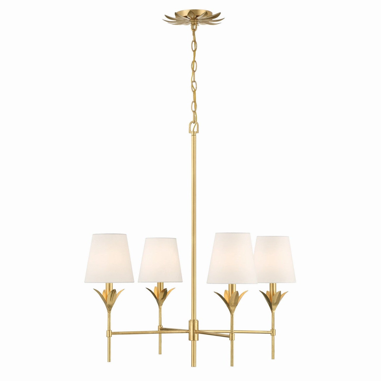 Crystorama - 534-GA - Four Light Chandelier - Broche - Antique Gold