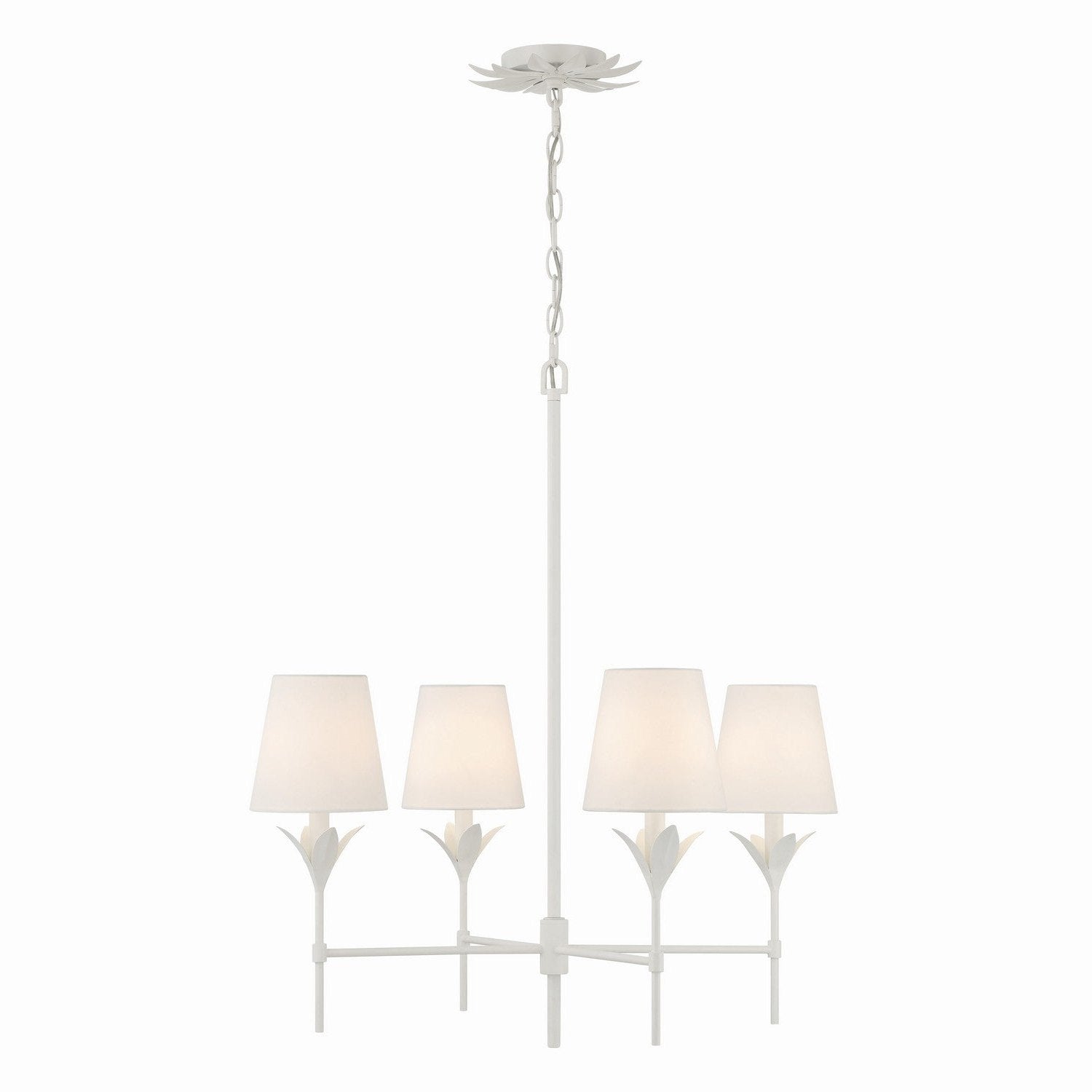 Crystorama - 534-MT - Four Light Chandelier - Broche - Matte White