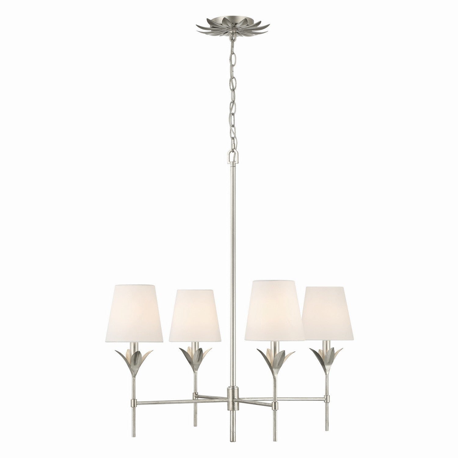 Crystorama - 534-SA - Four Light Chandelier - Broche - Antique Silver