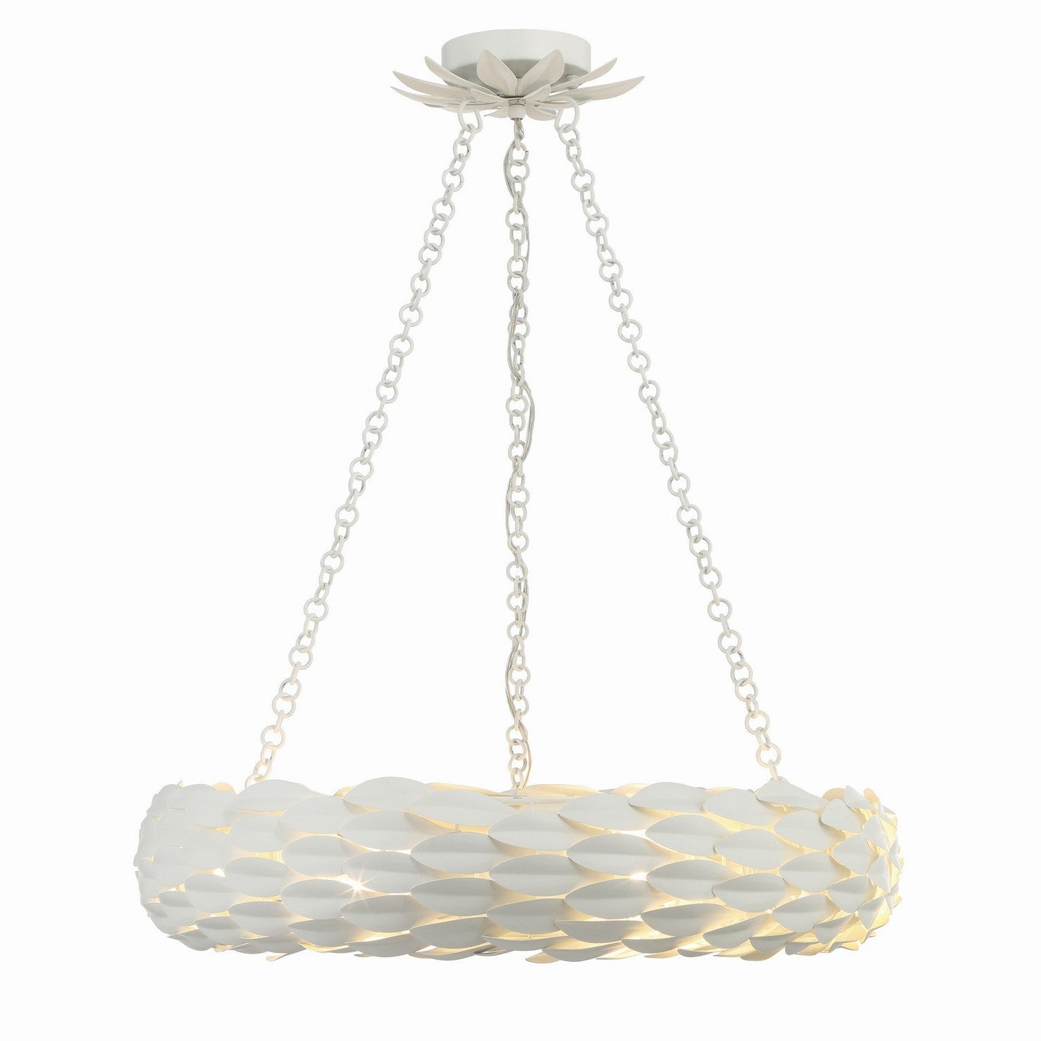 Crystorama - 536-MT - Six Light Pendant - Broche - Matte White