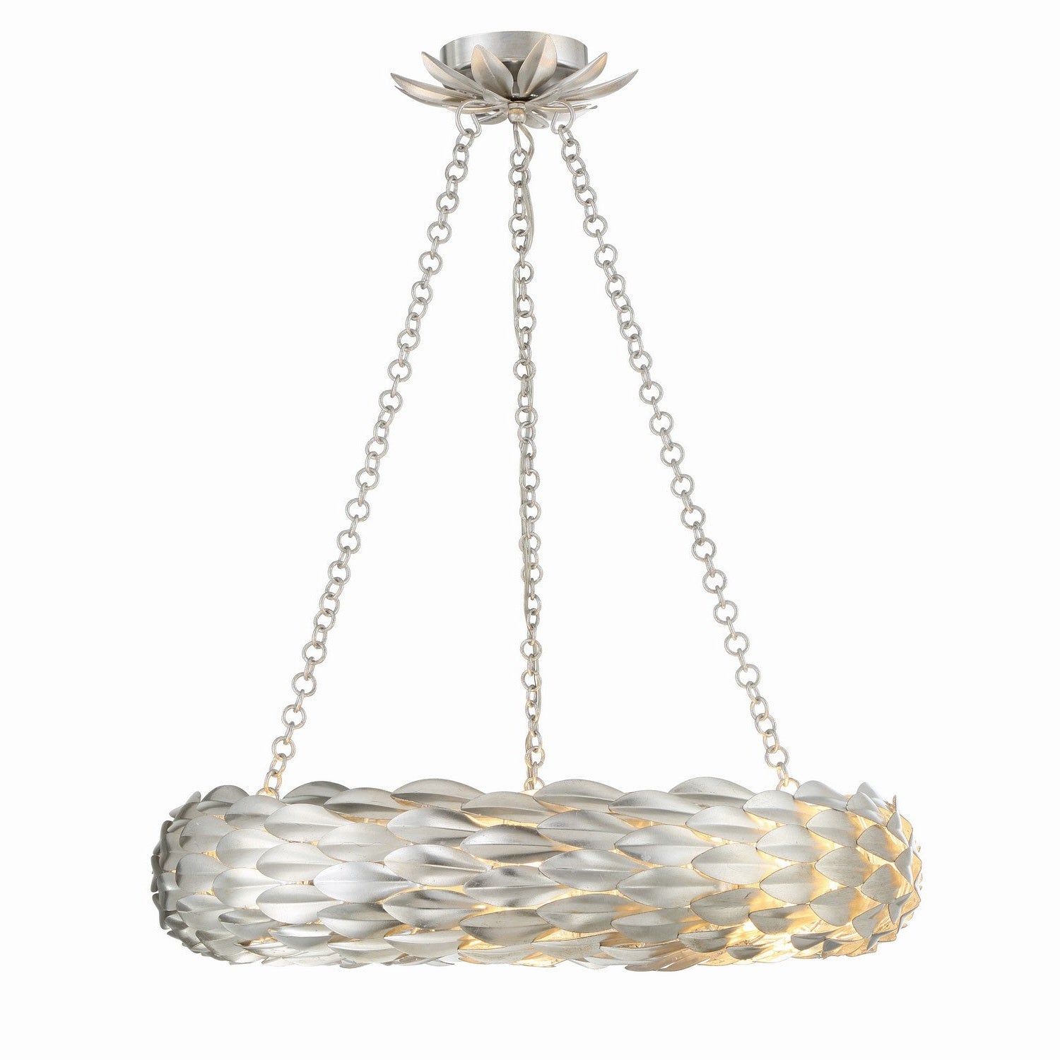 Crystorama - 536-SA - Six Light Pendant - Broche - Antique Silver
