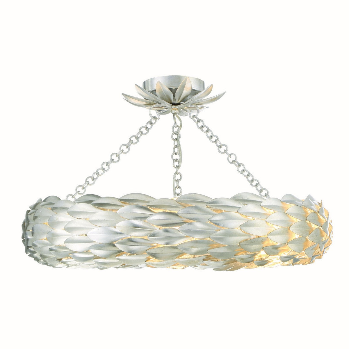 Crystorama - 536-SA_CEILING - Six Light Semi Flush Mount - Broche - Antique Silver