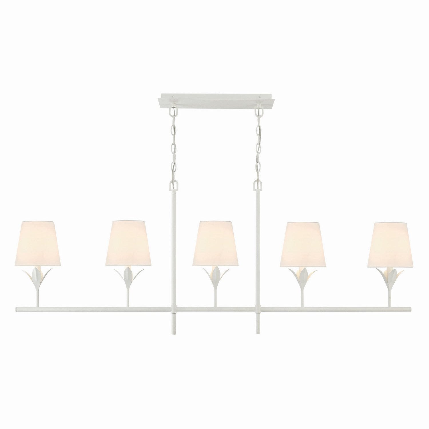 Crystorama - 537-MT - Five Light Chandelier - Broche - Matte White