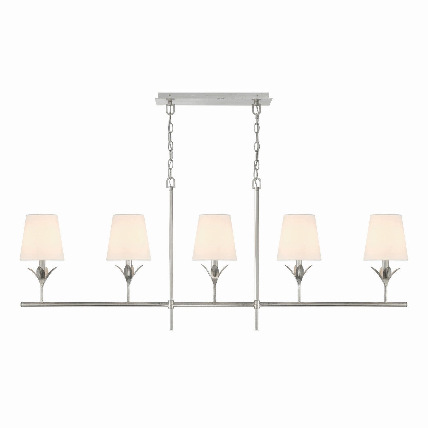Crystorama - 537-SA - Five Light Chandelier - Broche - Antique Silver