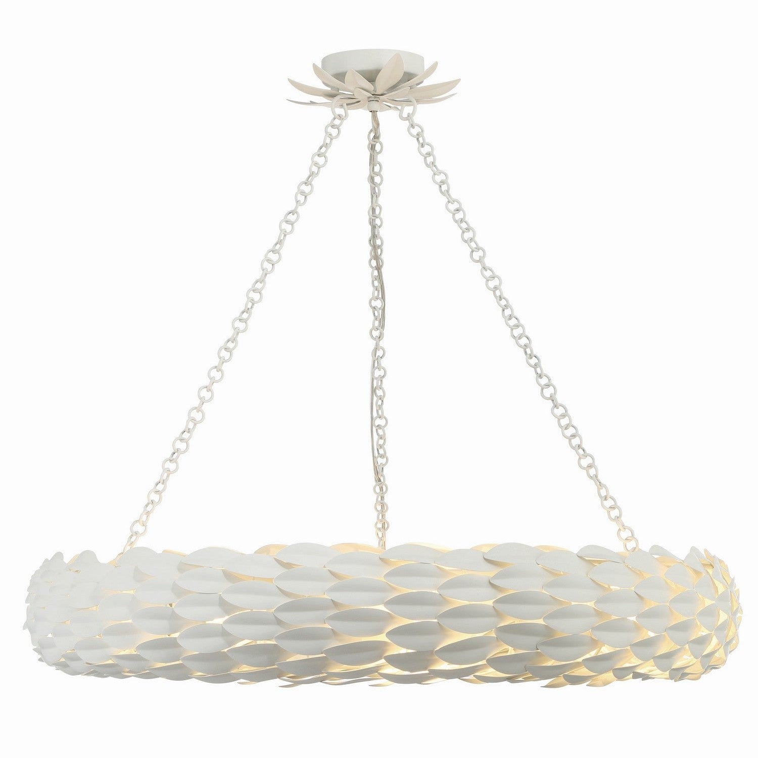 Crystorama - 538-MT - Eight Light Pendant - Broche - Matte White