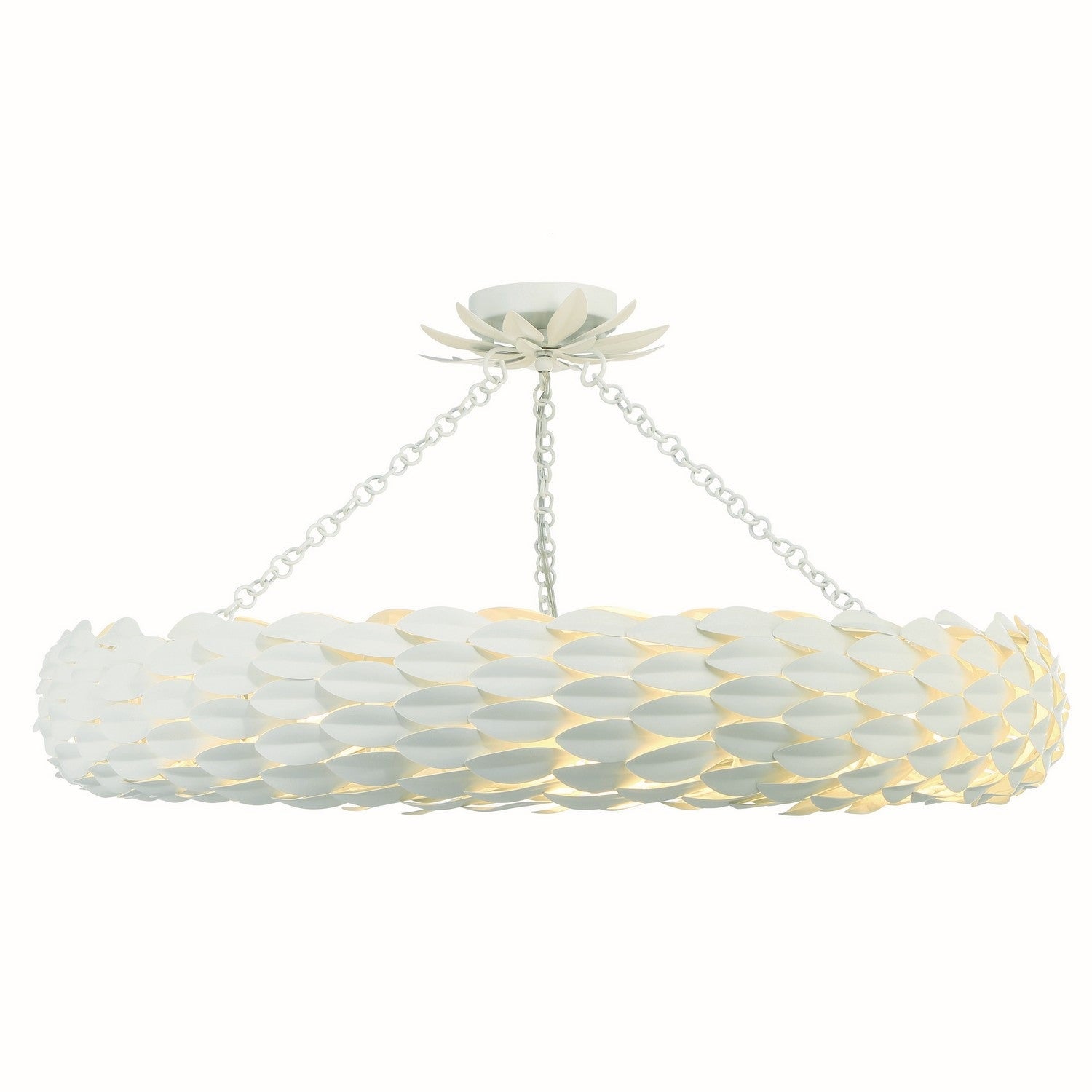 Crystorama - 538-MT_CEILING - Eight Light Semi Flush Mount - Broche - Matte White
