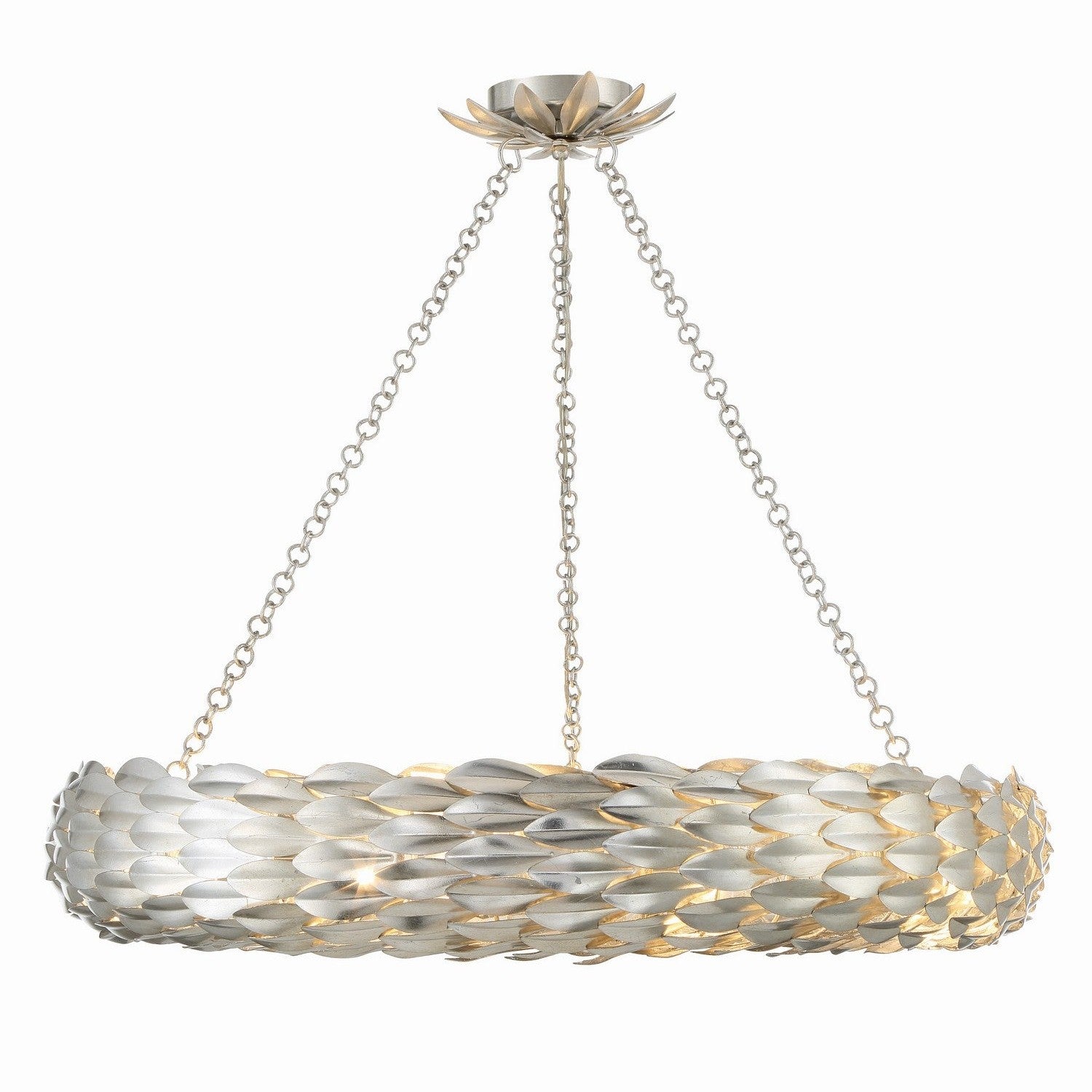 Crystorama - 538-SA - Eight Light Pendant - Broche - Antique Silver