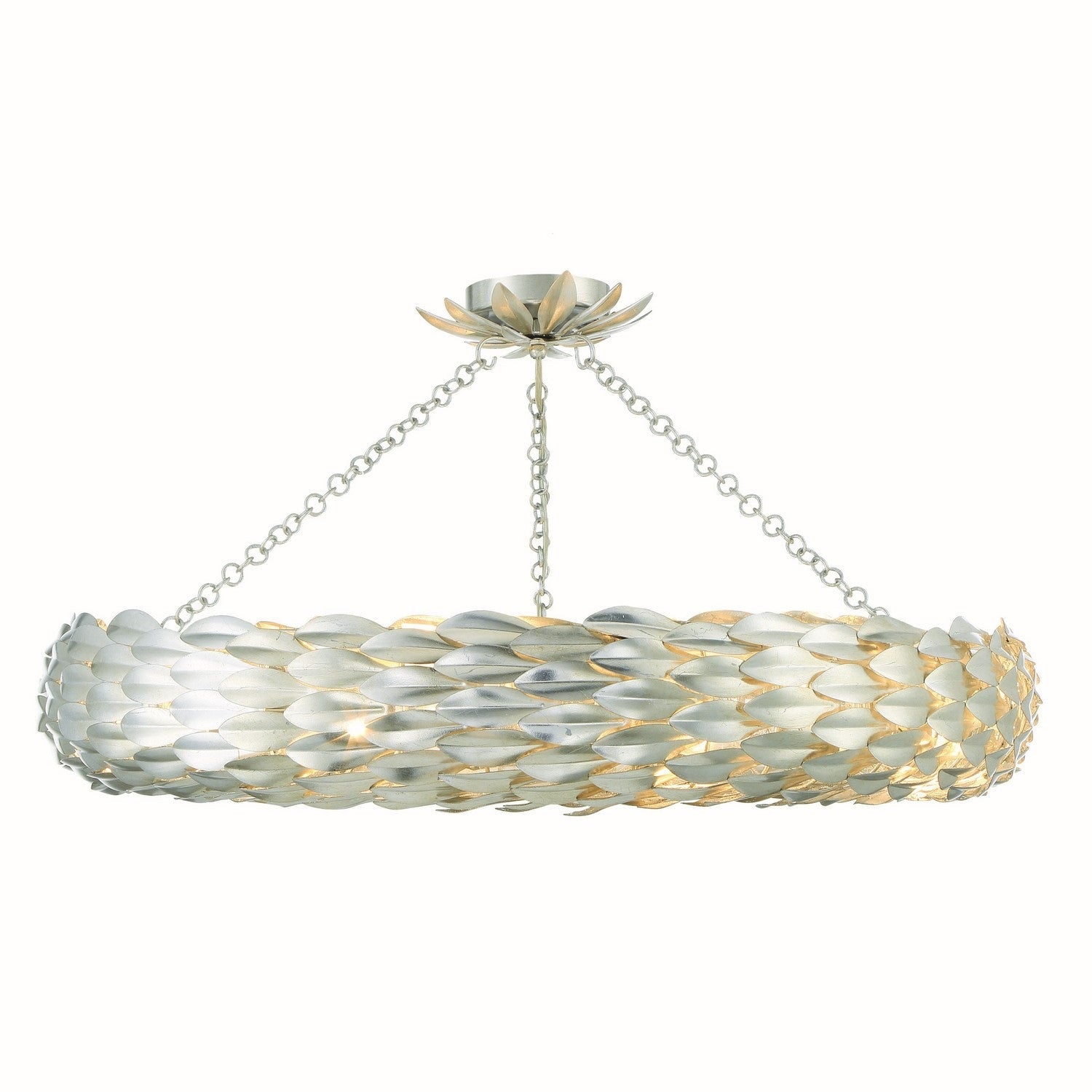Crystorama - 538-SA_CEILING - Eight Light Semi Flush Mount - Broche - Antique Silver