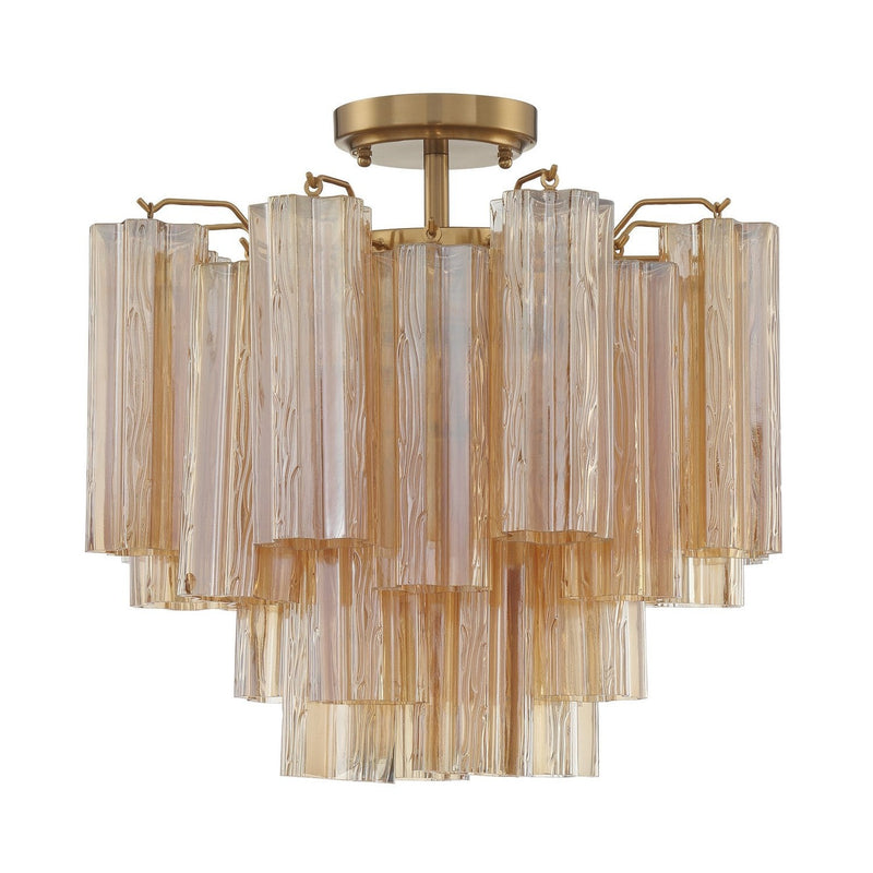 Crystorama - ADD-300-AG-AM_CEILING - Four Light Semi Flush Mount - Addis - Aged Brass
